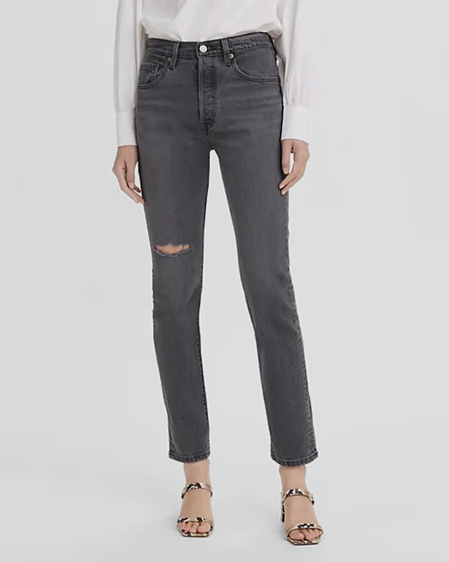 501 SKINNY / WELL WORN BLACK