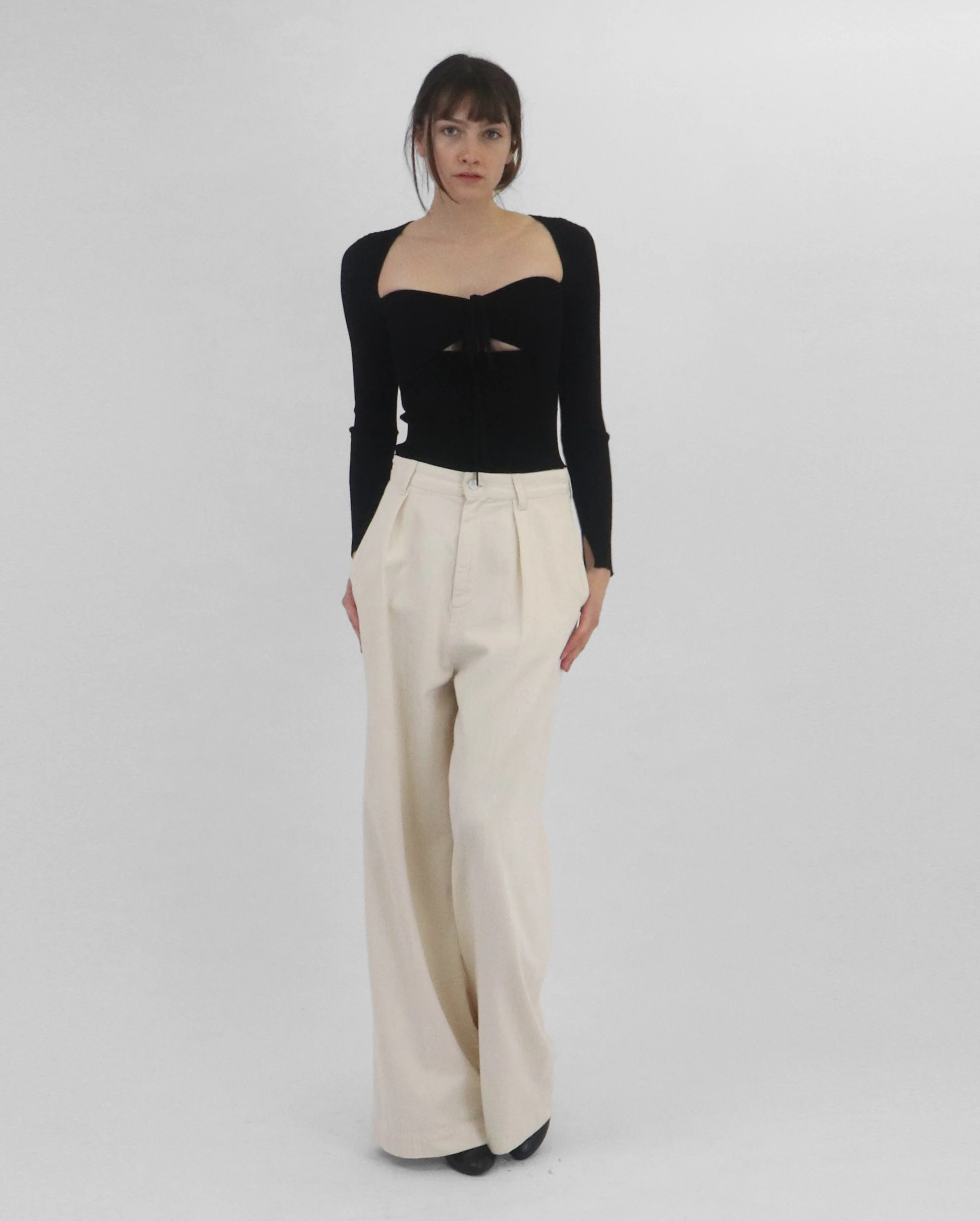 ALEXIA RIB L/S PULLOVER / BLACK - Image 2