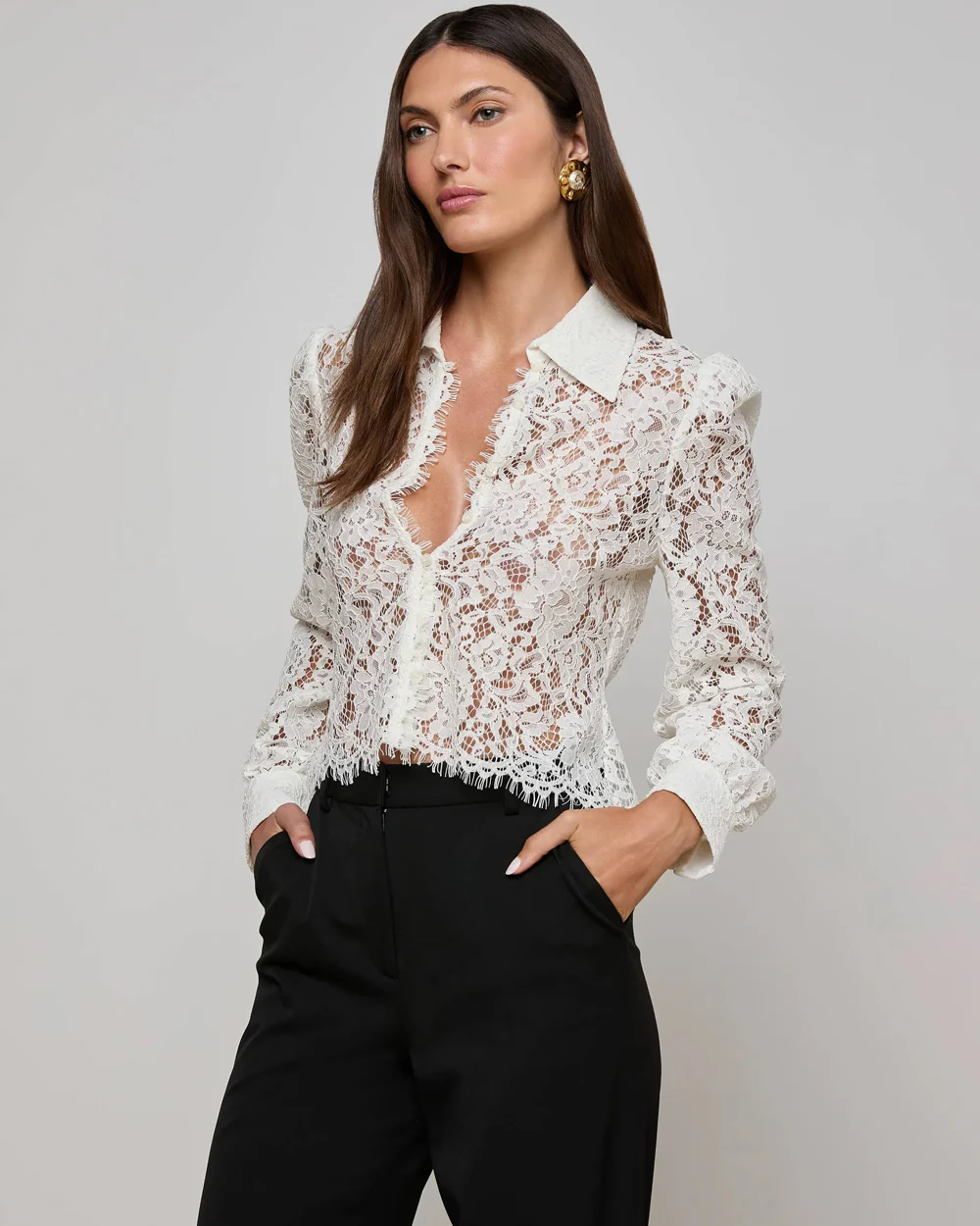 ANITA LACE BLOUSE / IVORY - Image 4