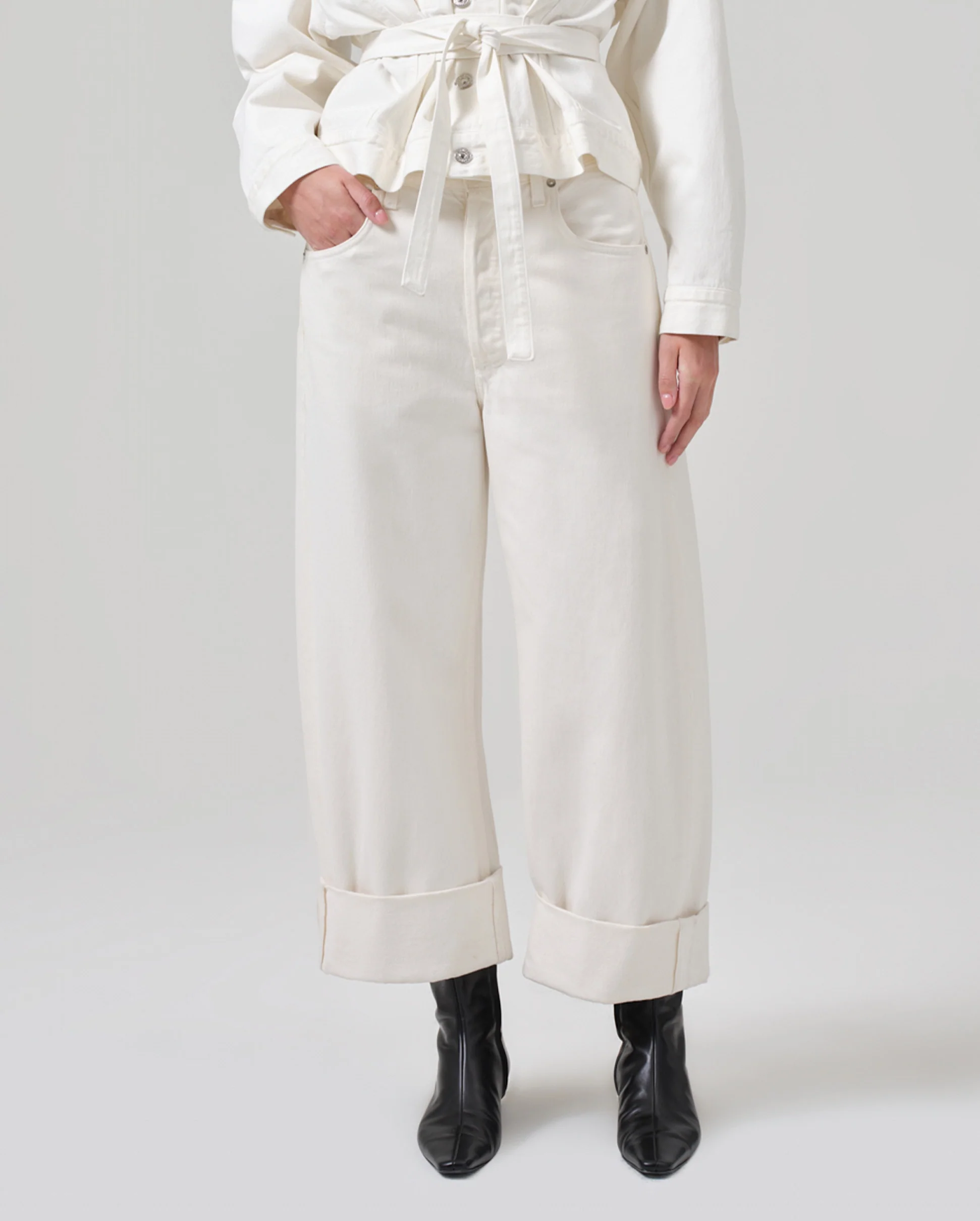AYLA BAGGY CUFFED CROP / PASHMINA
