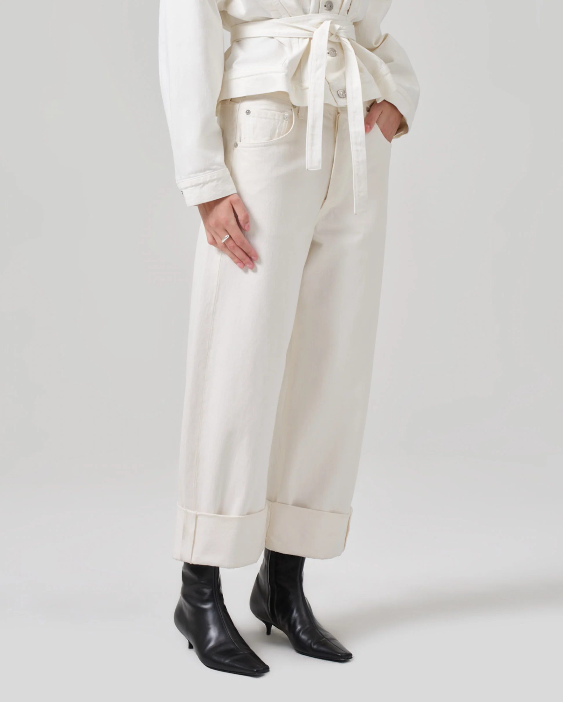 AYLA BAGGY CUFFED CROP / PASHMINA - Image 5