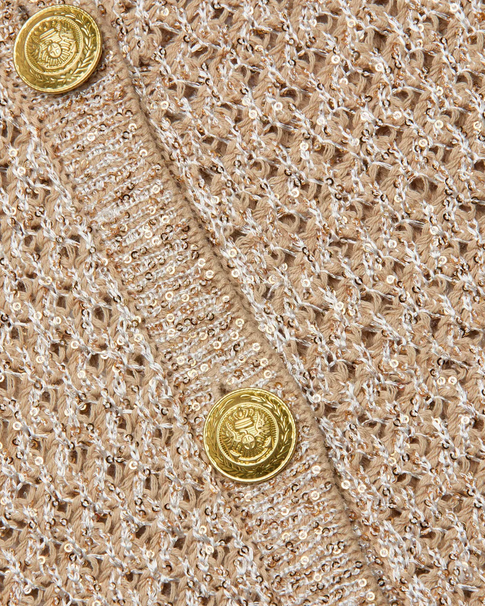 BLANCA SEQUIN CARDIGAN / NATURAL / GOLD - Image 5