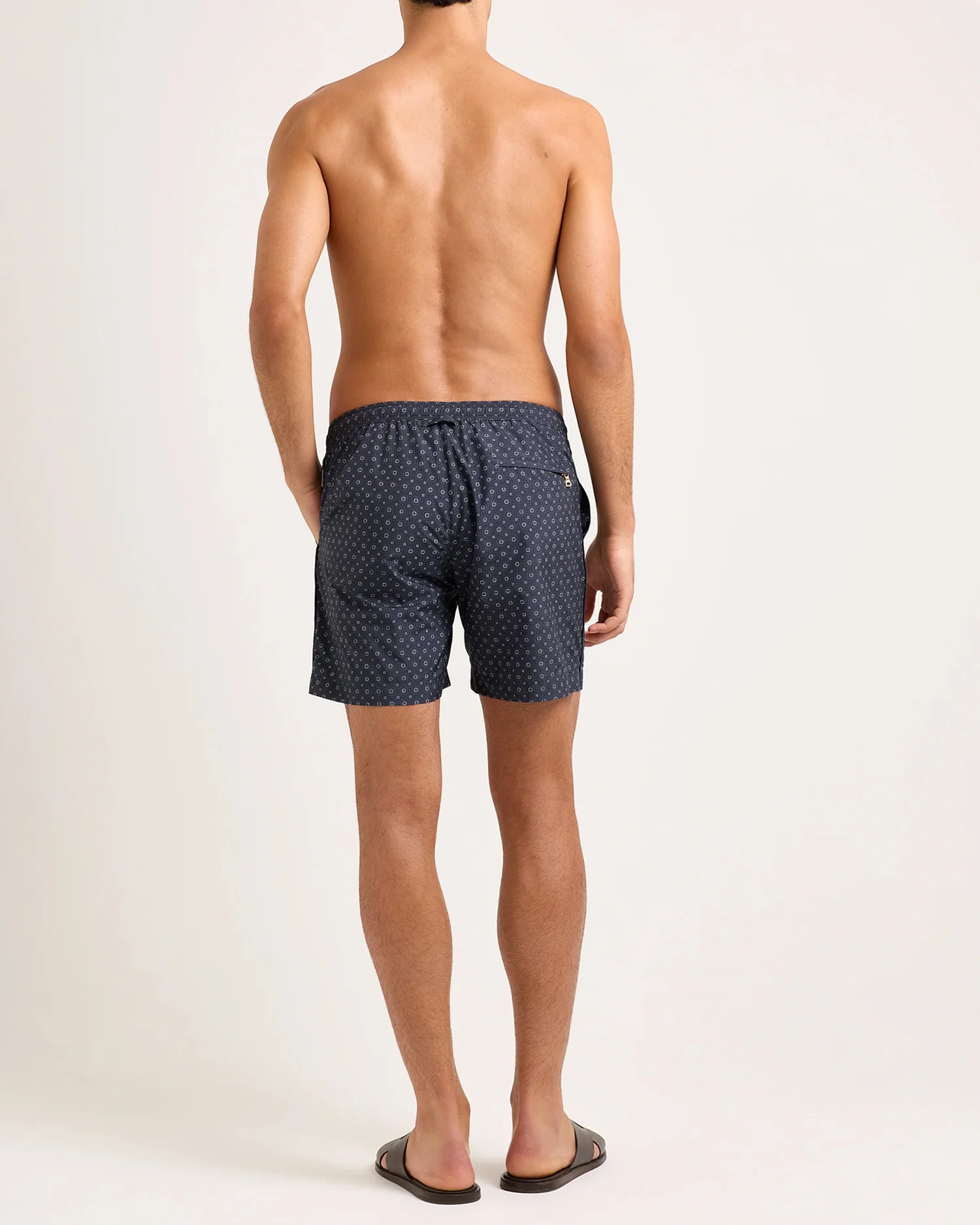 BULLDOG DRAWCORD MID-LENGTH SWIM SHORTS / SOLSTICE PRINT NIGHT IRIS - Image 5