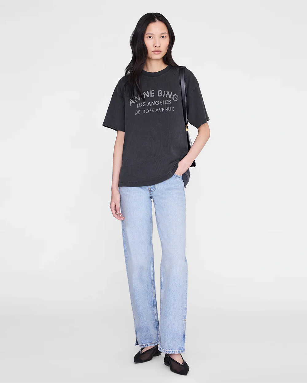 CADE TEE MELROSE STENCIL / WASHED BLACK