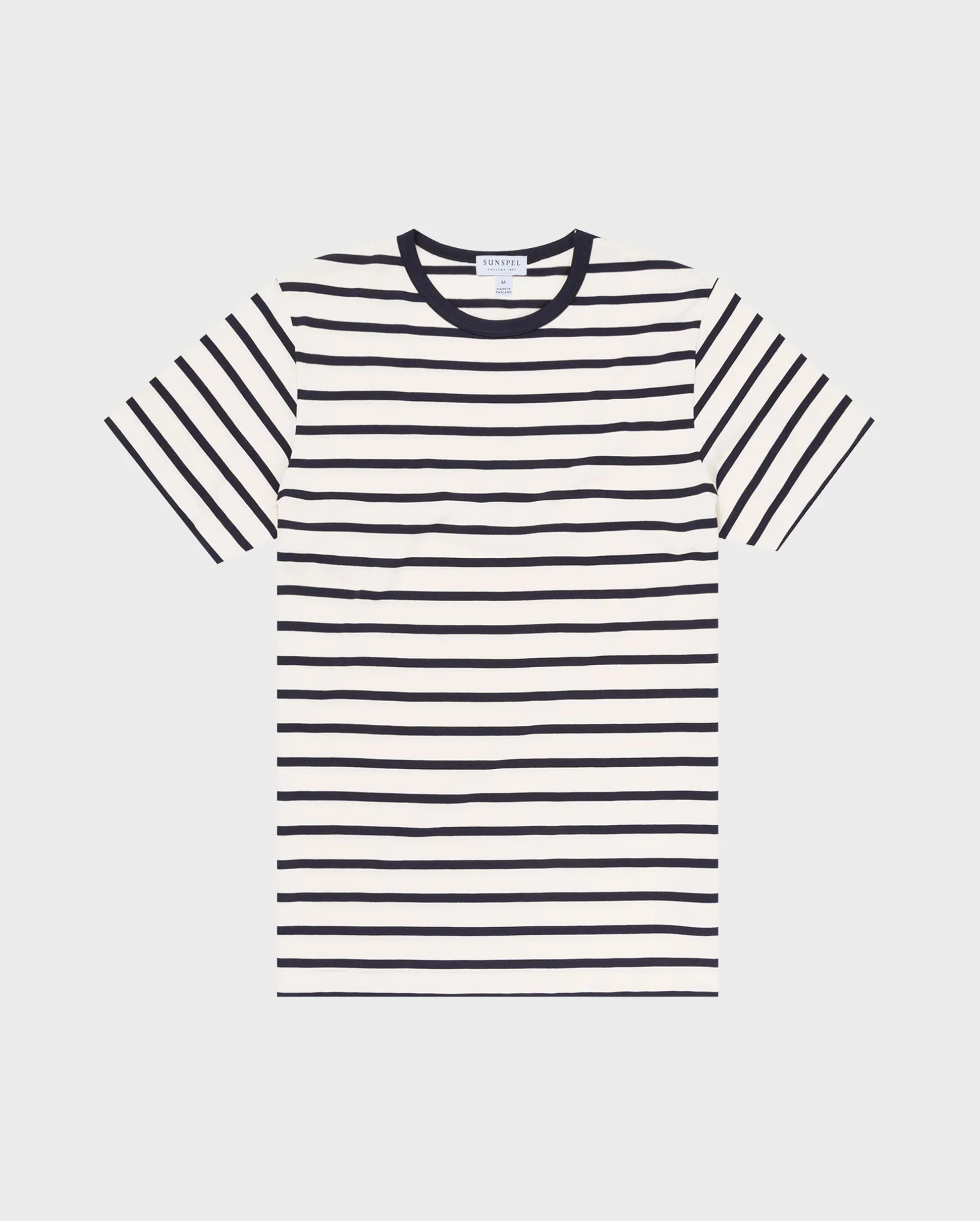 CLASSIC CREW NECK T-SHIRT / ECRU NAVY BRETON STRIPE - Image 6