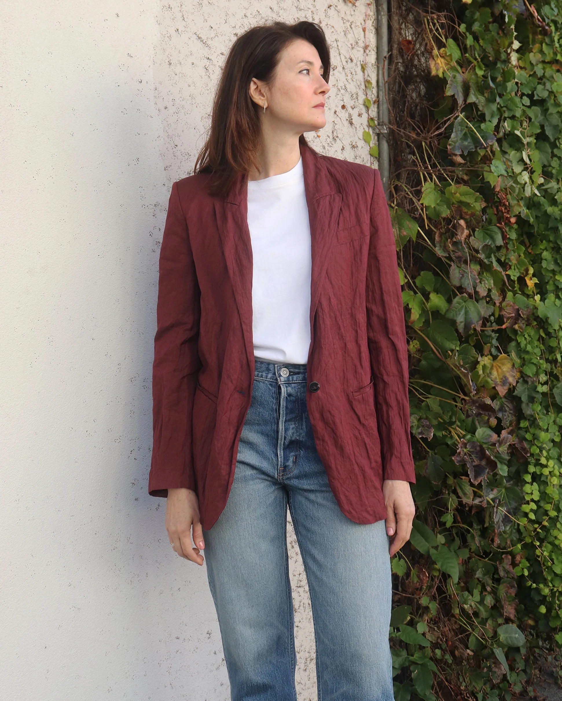 CONTEMPORARY CRINKLED COTTON JACKET / CACAO - Image 2