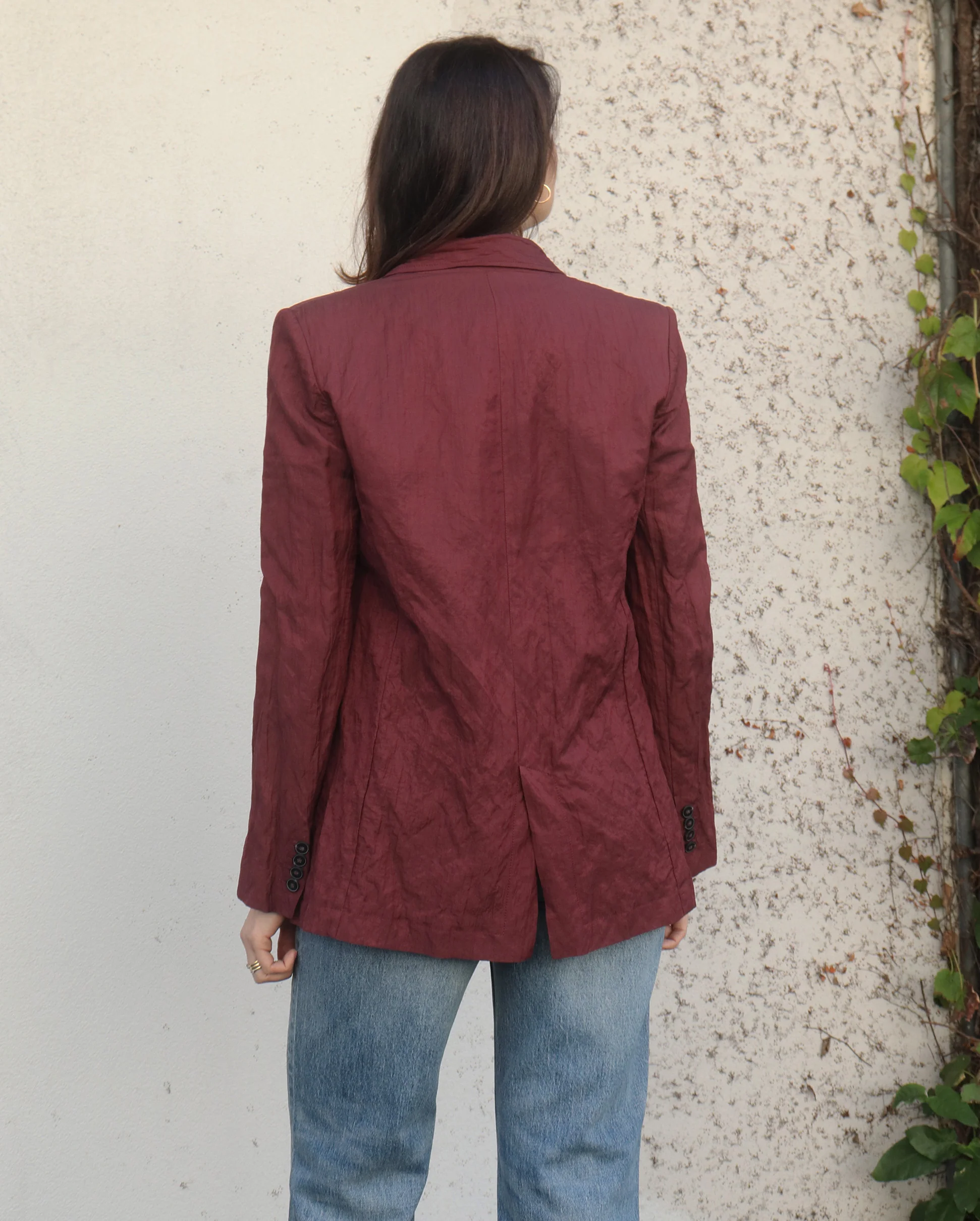 CONTEMPORARY CRINKLED COTTON JACKET / CACAO - Image 4