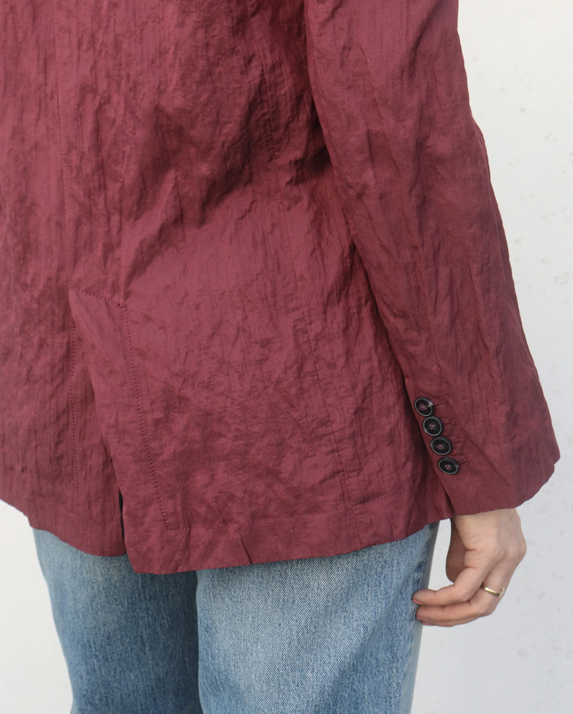 CONTEMPORARY CRINKLED COTTON JACKET / CACAO - Image 5