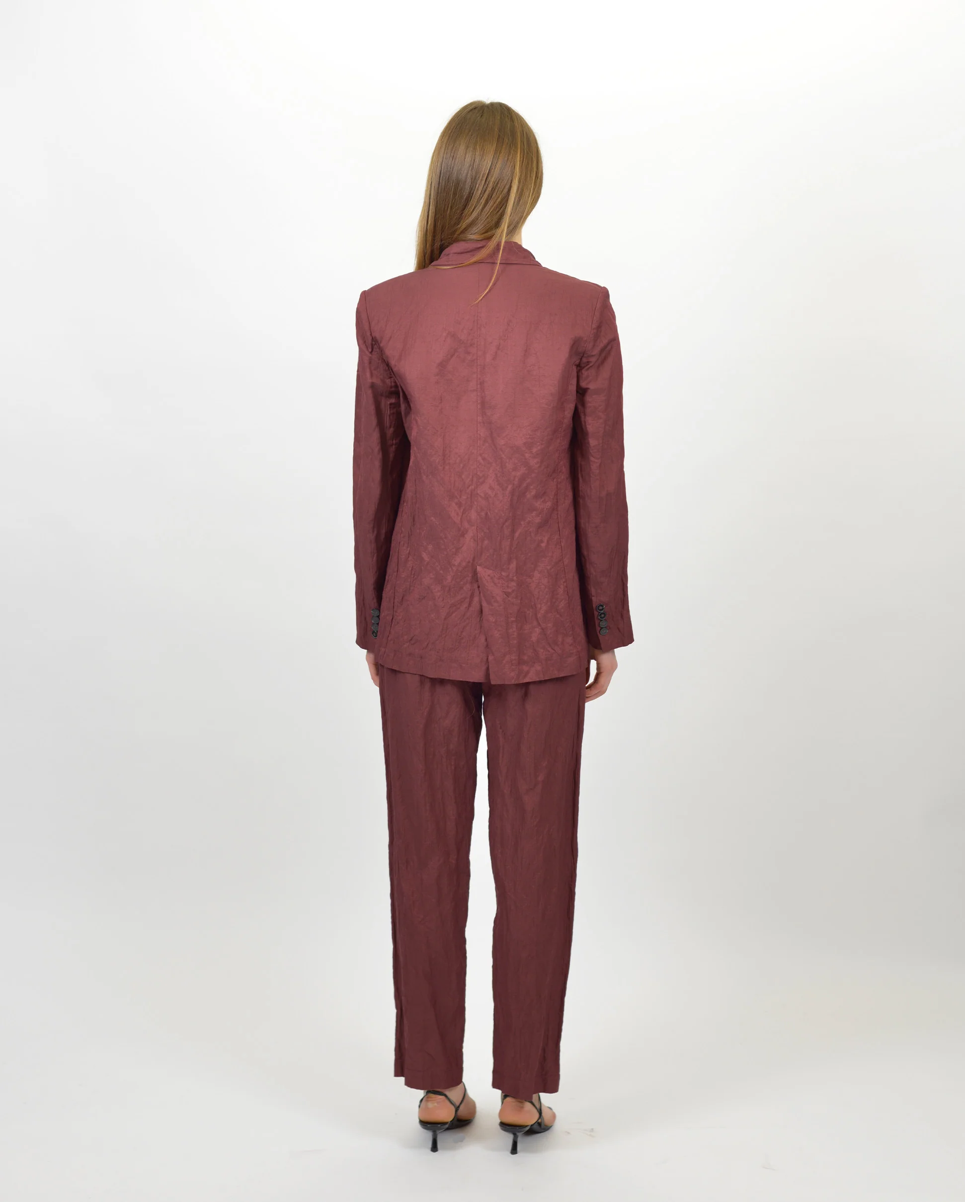 CONTEMPORARY CRINKLED COTTON JACKET / CACAO - Image 9