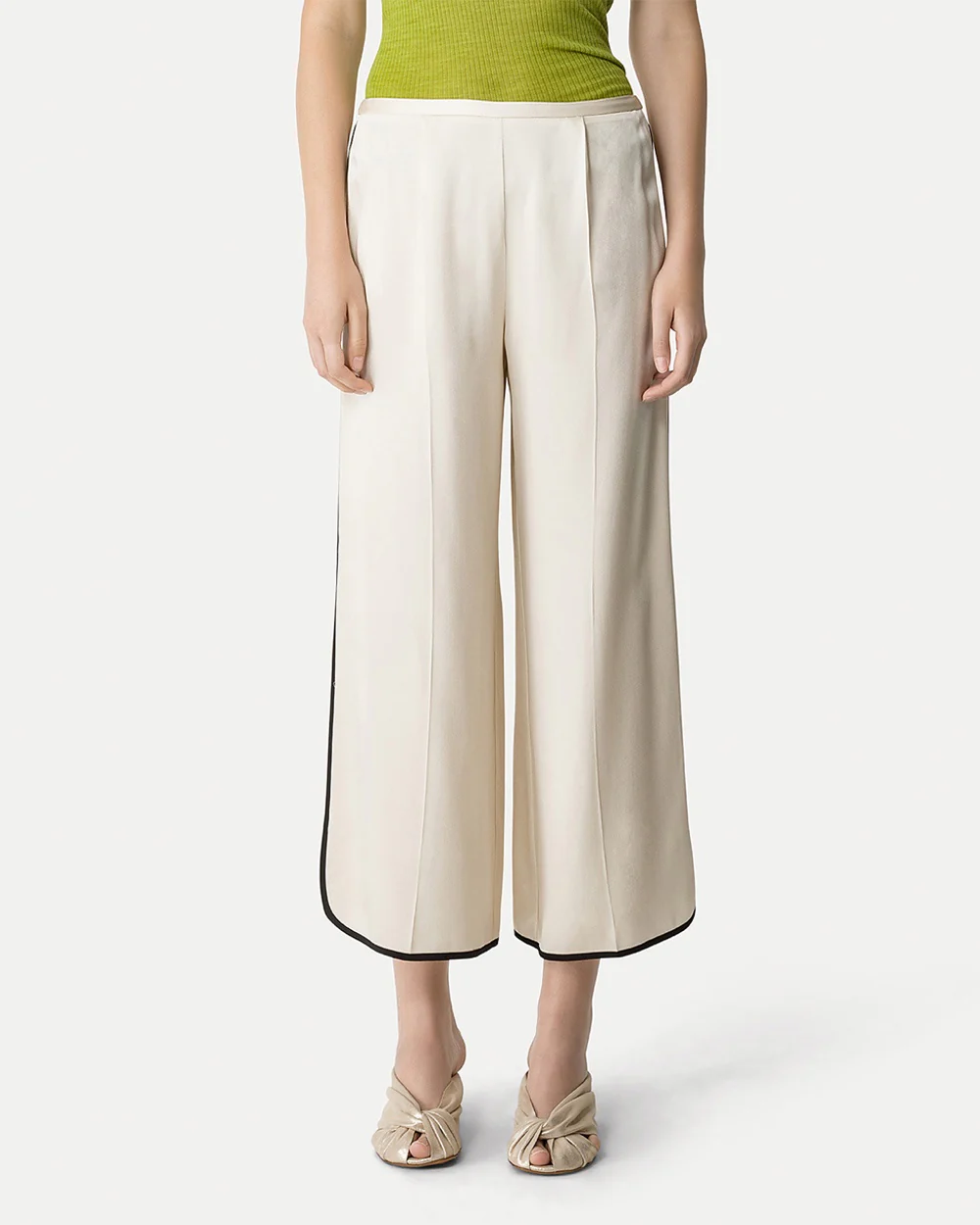 CROPPED SATIN TROUSERS / BEURRE