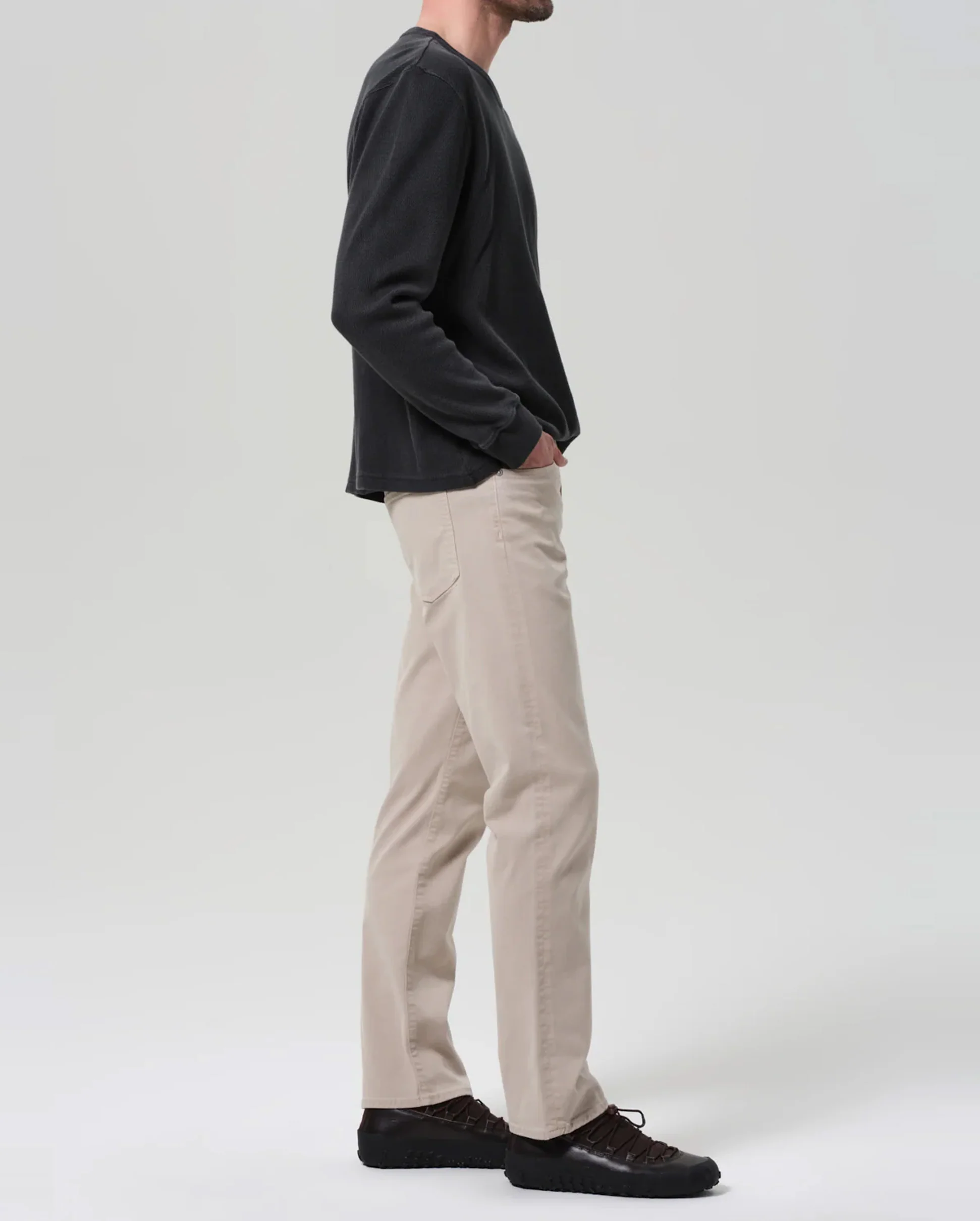 ELIJAH RELAXED STRAIGHT CASHMERE TOUCH / WHEAT - Image 4