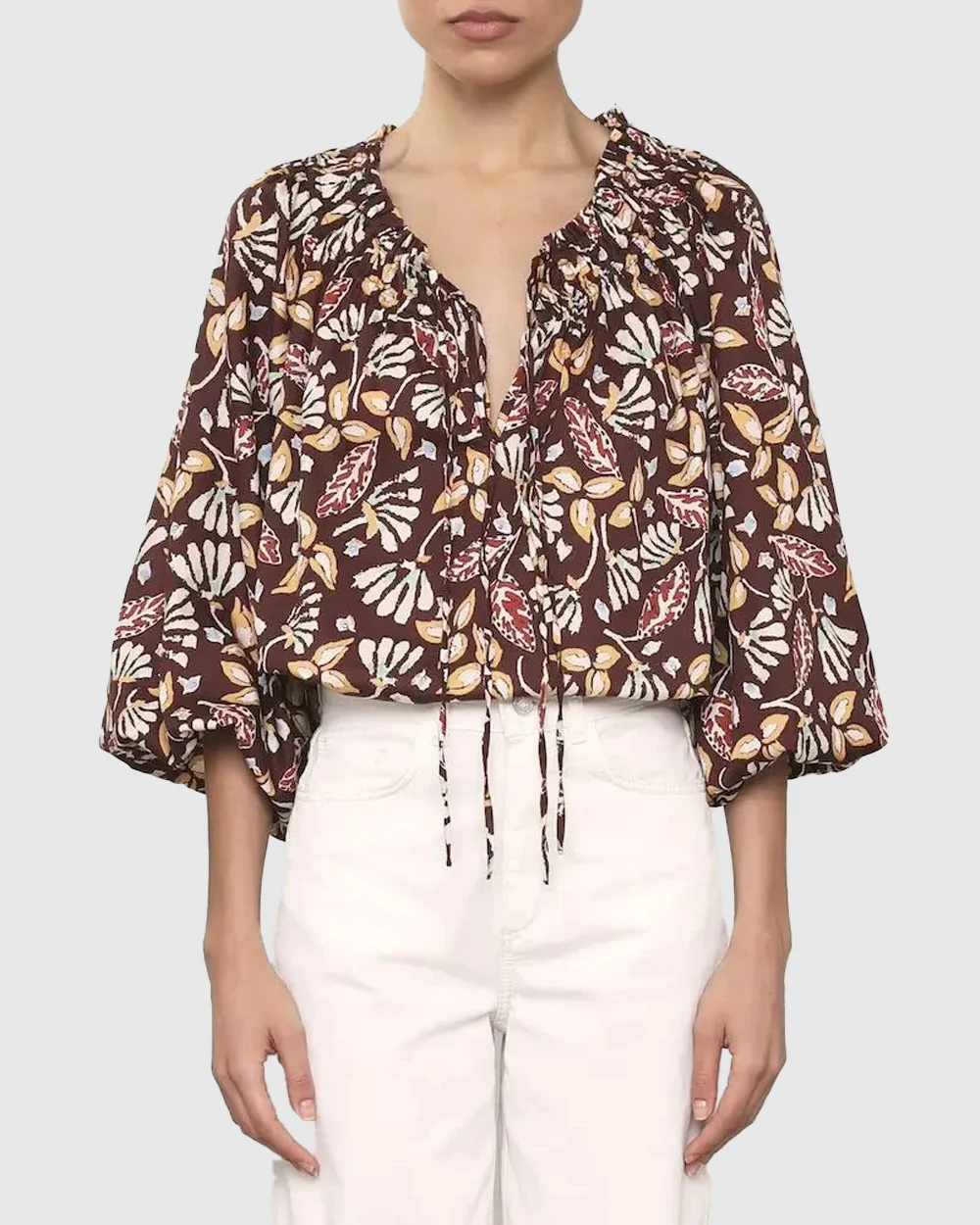 ENYA BLOUSE / MARRON