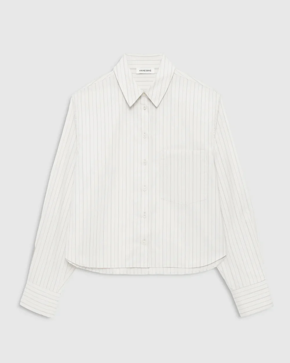 ESSIE CROPPED SHIRT / CREAM PINSTRIPE - Image 4
