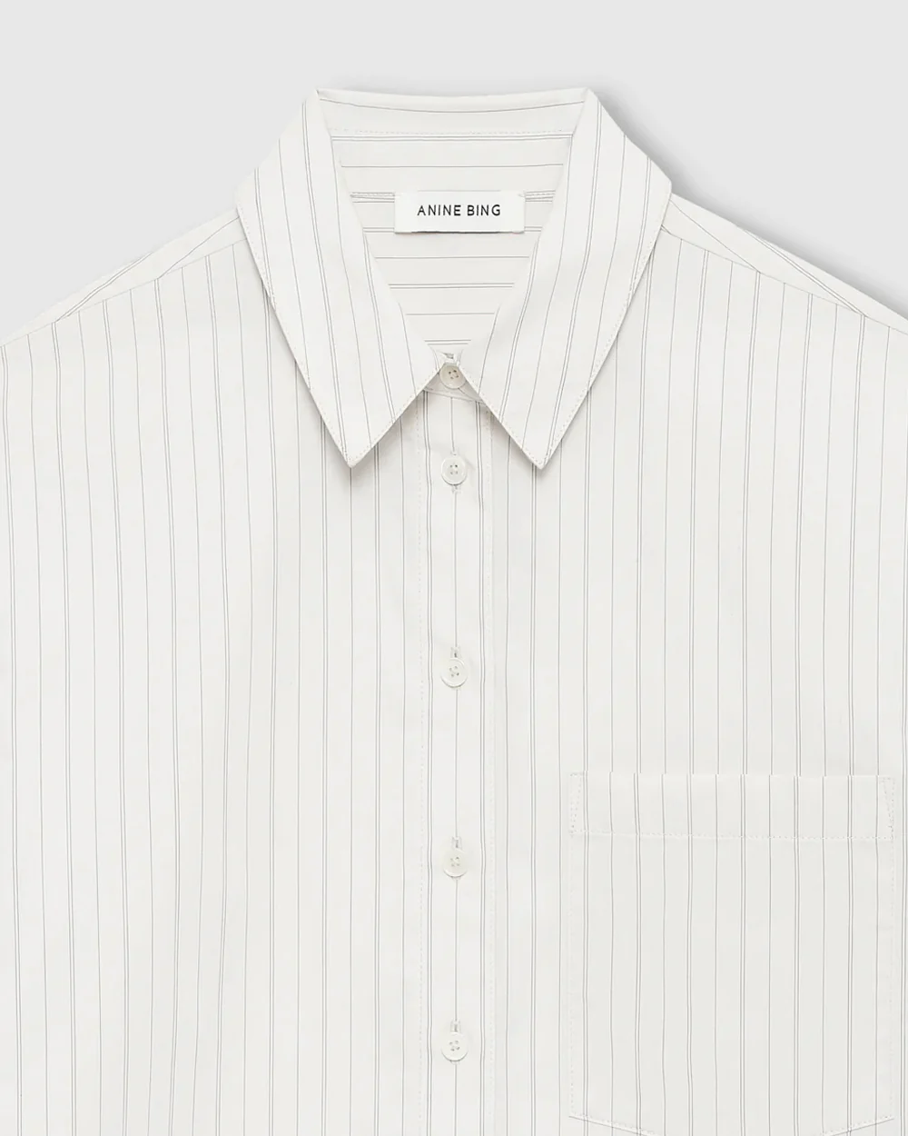 ESSIE CROPPED SHIRT / CREAM PINSTRIPE - Image 5