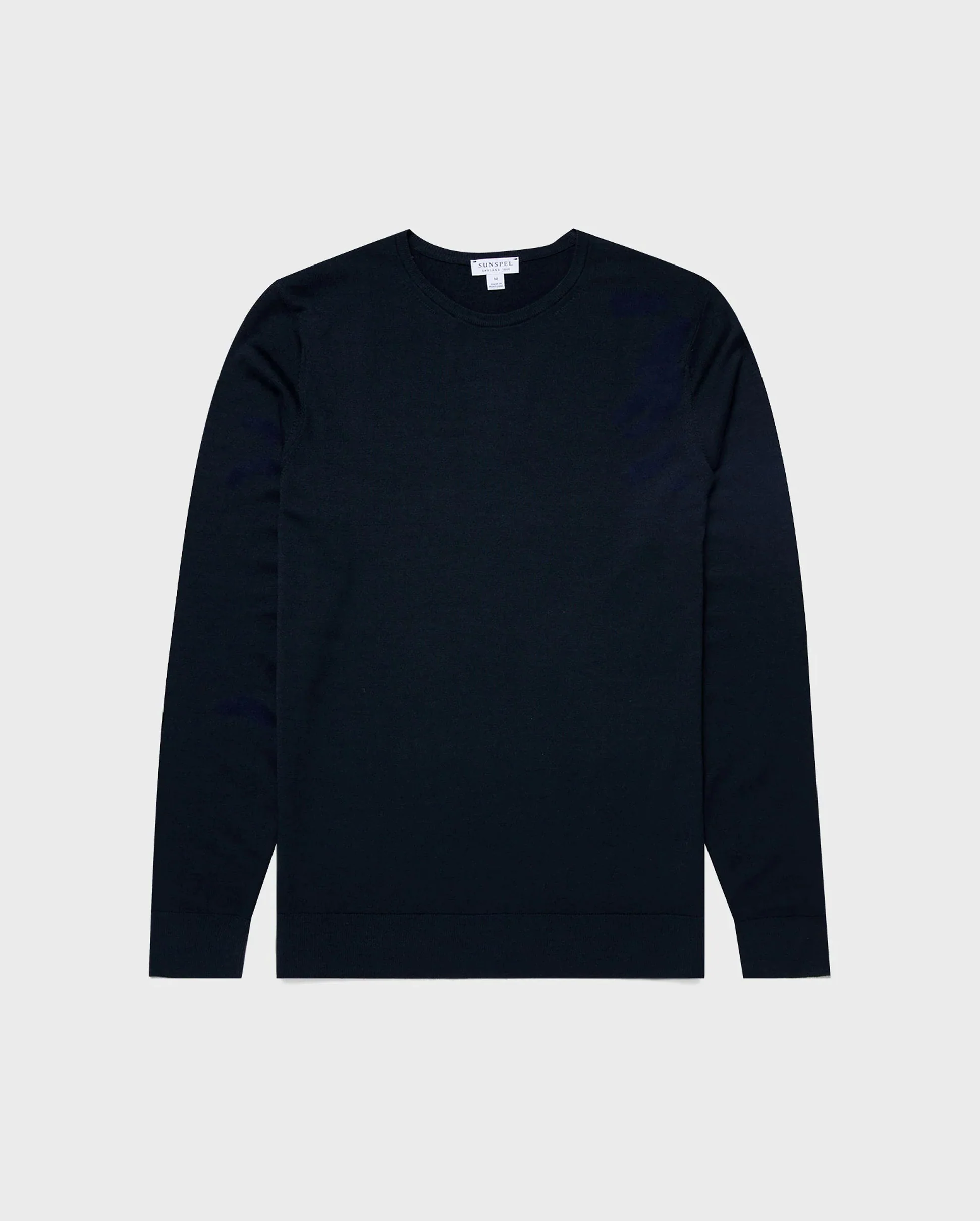 EXTRA FINE MERINO CREW NECK / LIGHT NAVY - Image 6