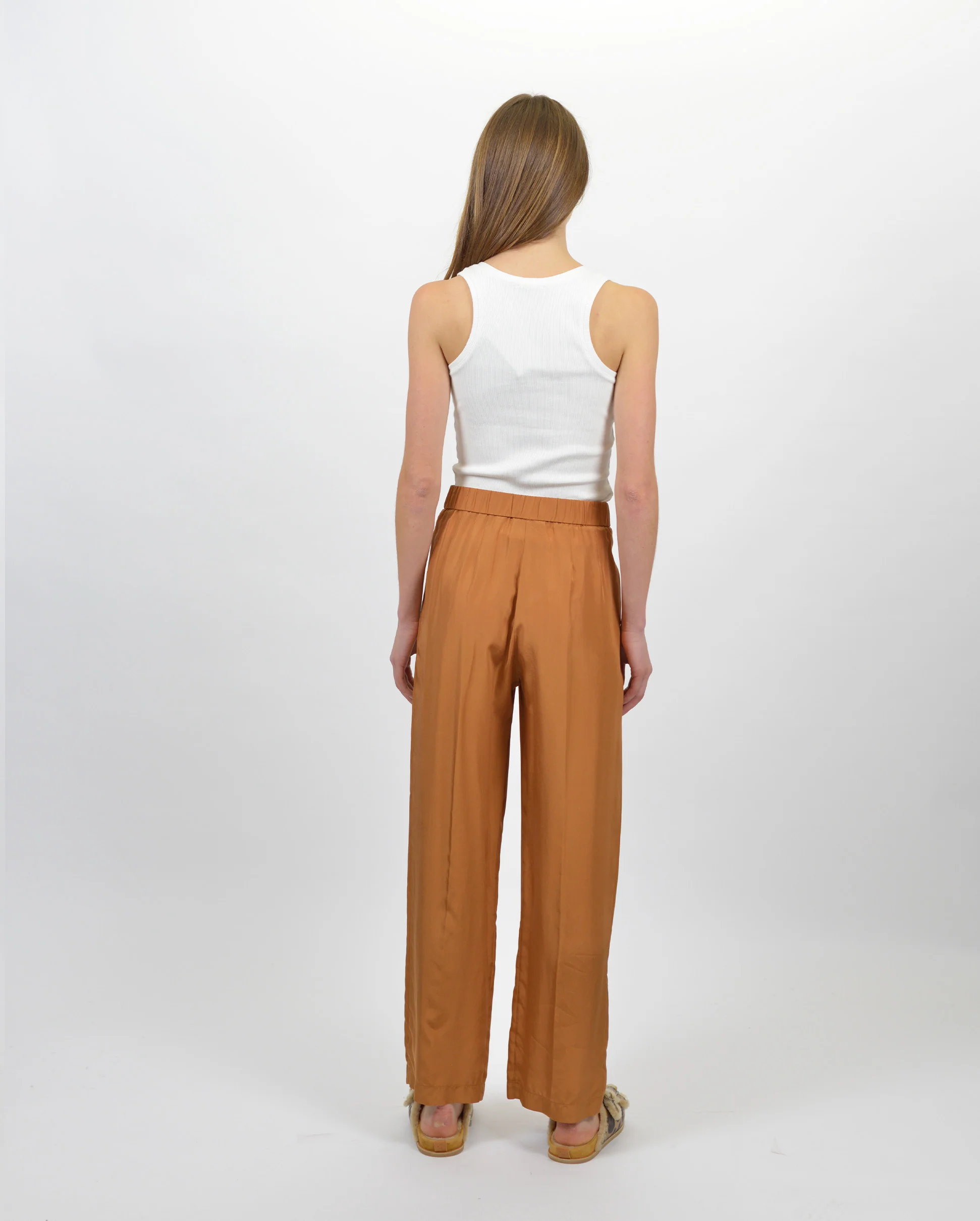 HABOTAI HIGH RISE TROUSERS / BRONZE - Image 4