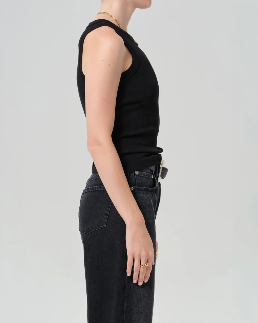 ISABEL RIB TANK / BLACK - Image 4