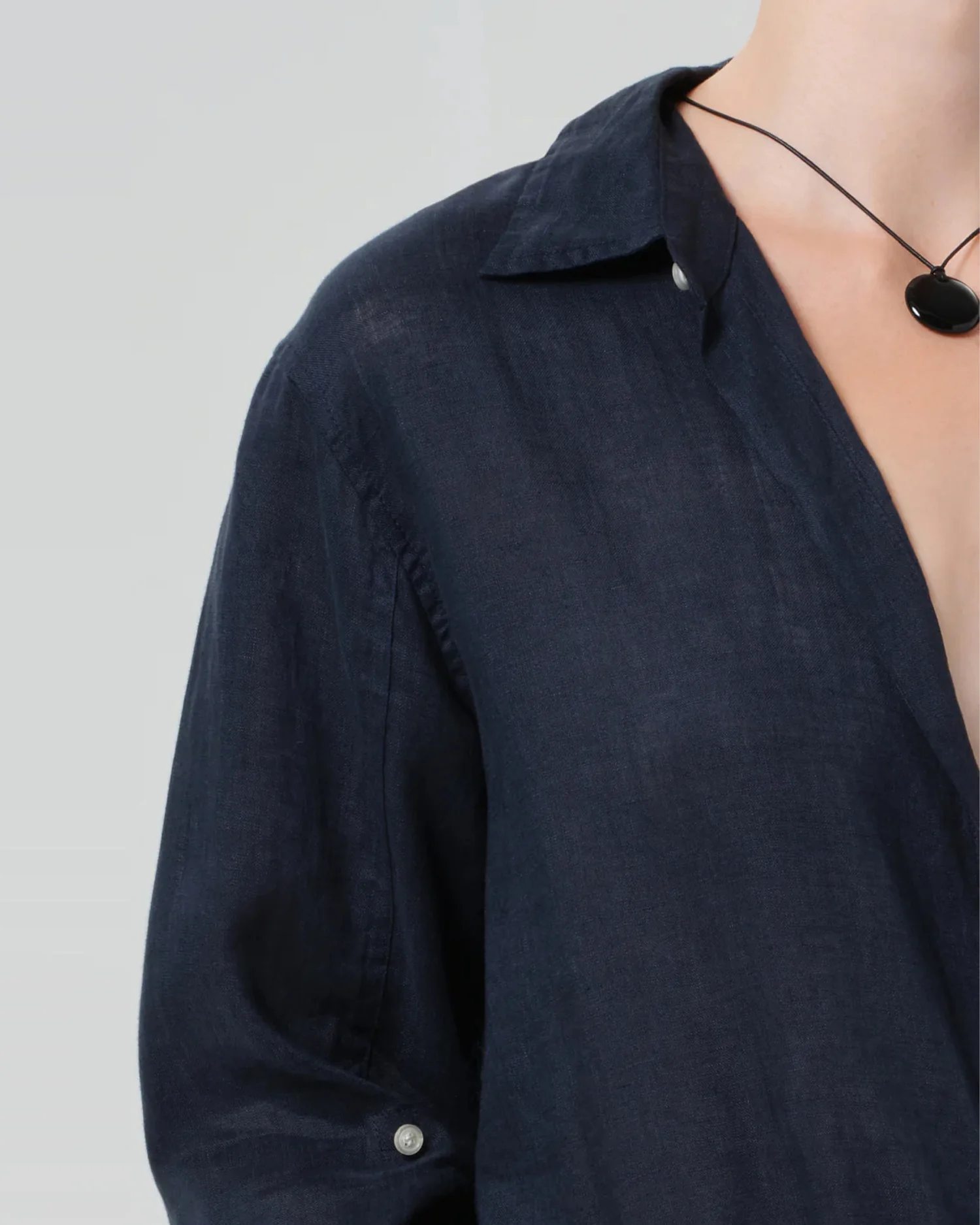 KAYLA SHRUNKEN SHIRT/ NAVY - Image 4