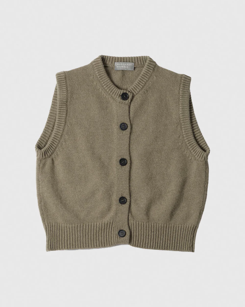 KNITTED GILET / LICHEN - Image 4