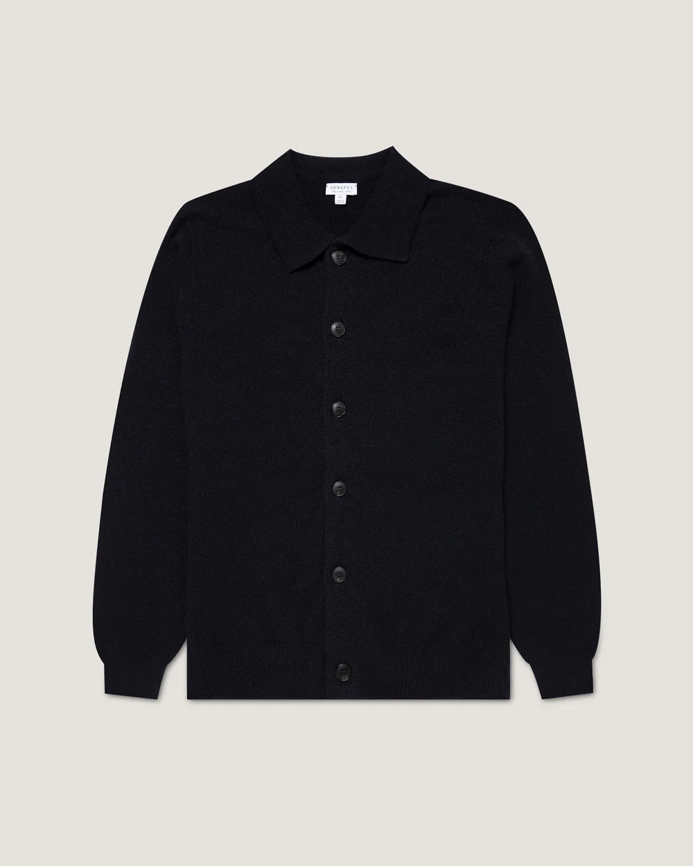 LAMBSWOOL CARDIGAN / DARK NAVY MOULINE - Image 6