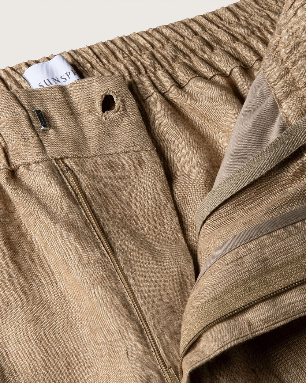LINEN DRAWSTRING TROUSER / DUNE MELANGE - Image 5