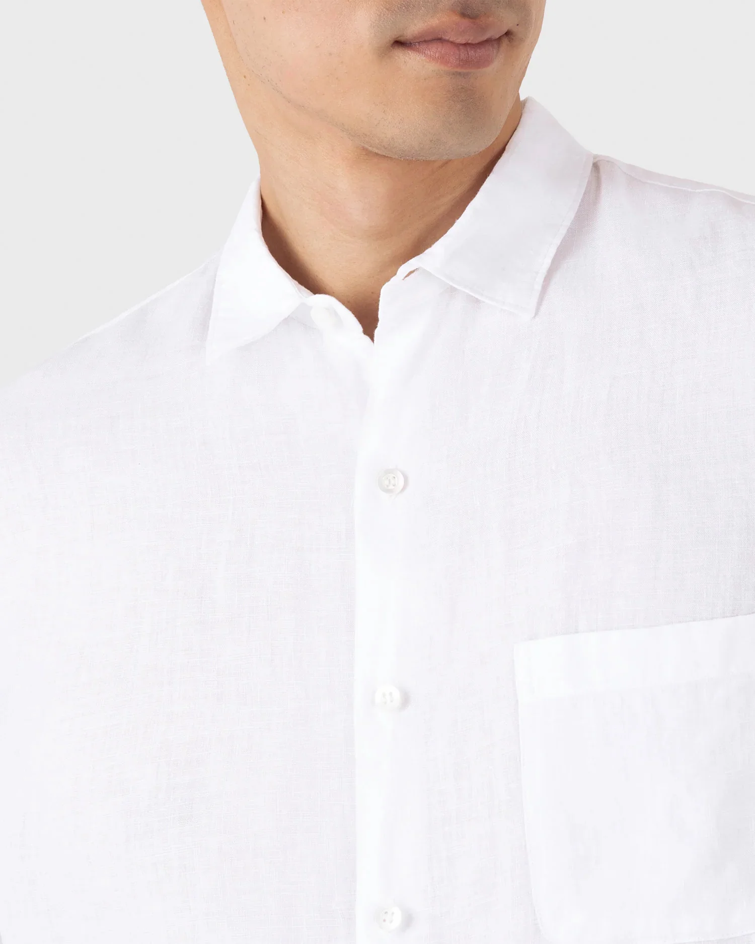 LINEN SS SHIRT / WHITE - Image 3