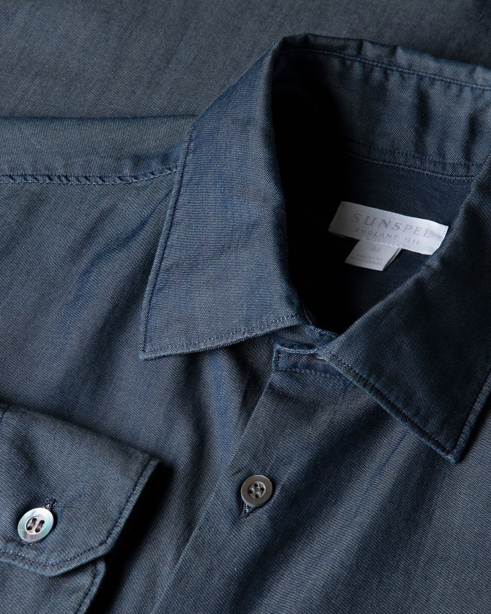 LONG SLEEVE INDIGO SEA ISLAND SHIRT / INDIGO - Image 5