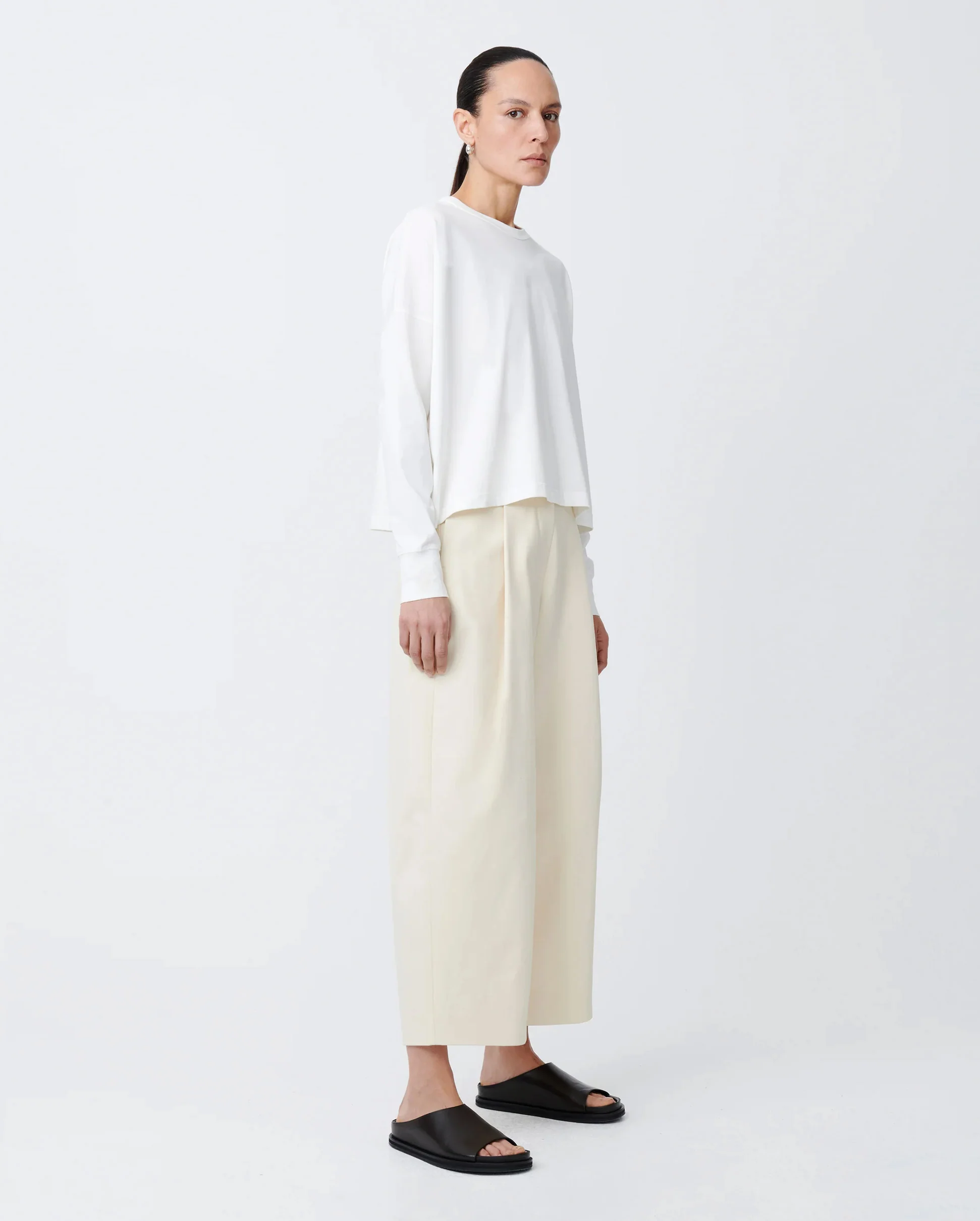 LOOP LONG SLEEVE T-SHIRT / OPTIC WHITE - Image 3