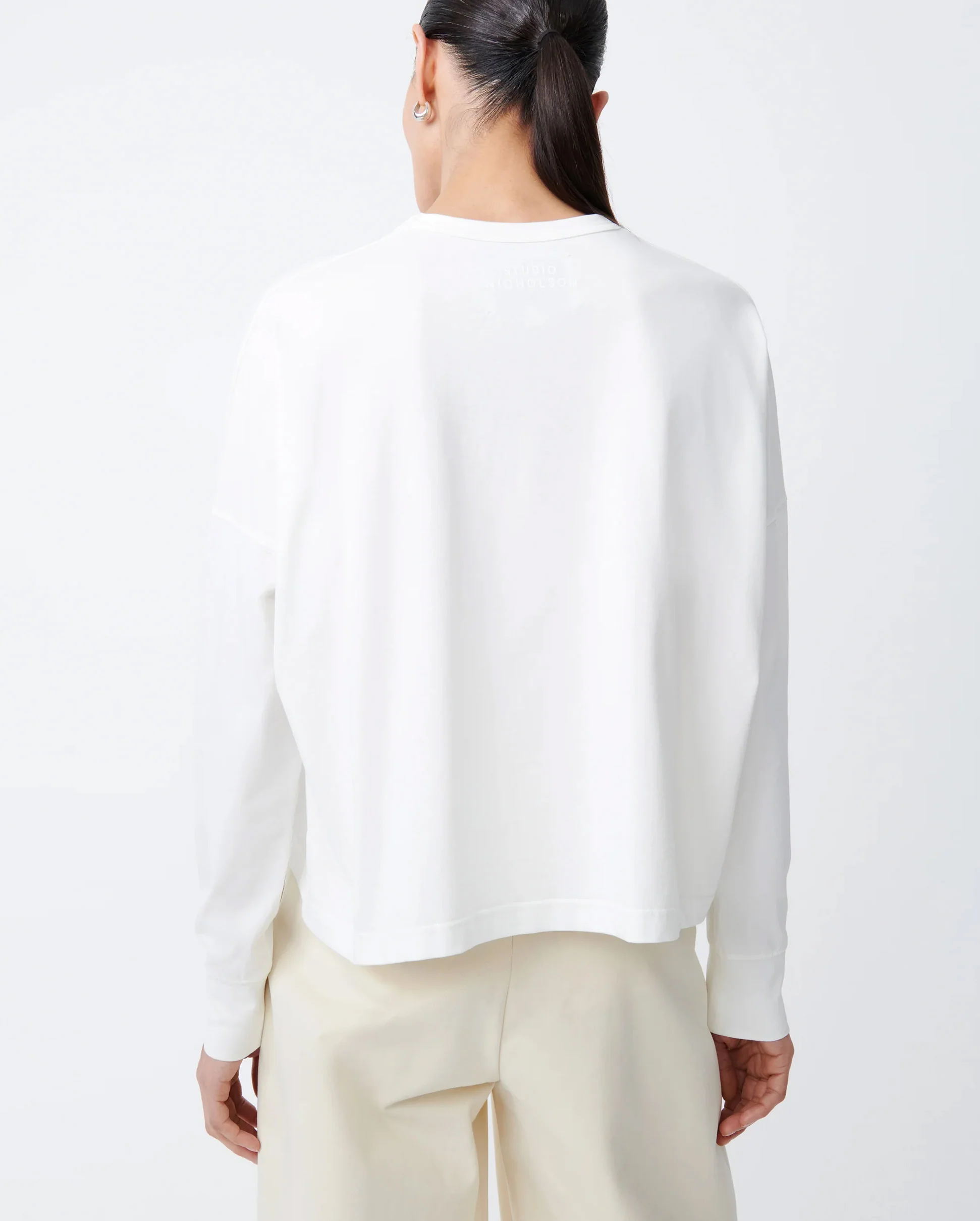 LOOP LONG SLEEVE T-SHIRT / OPTIC WHITE - Image 4