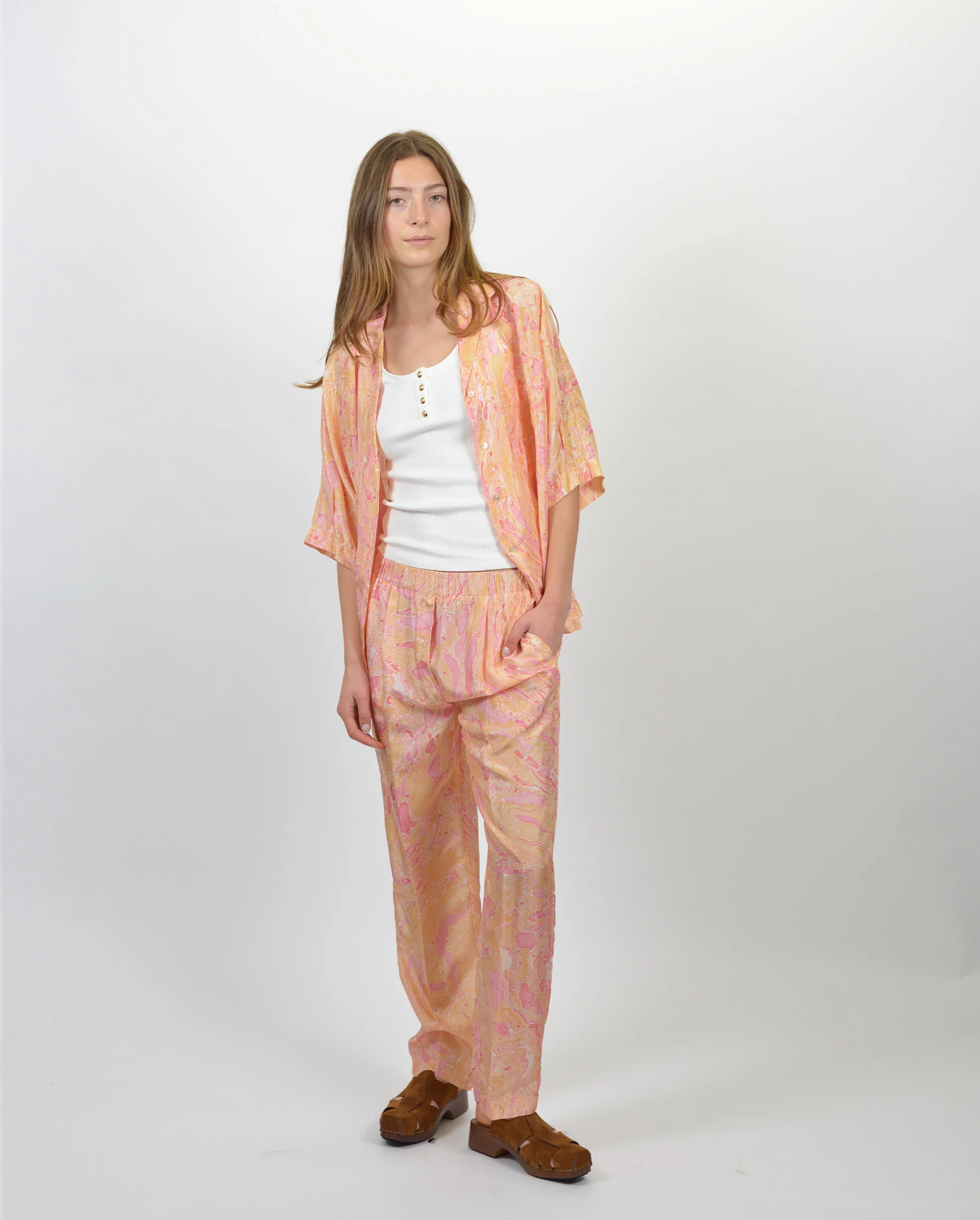 MARBLING SHORT SLEEVE SHIRT / ROSEO - Image 2