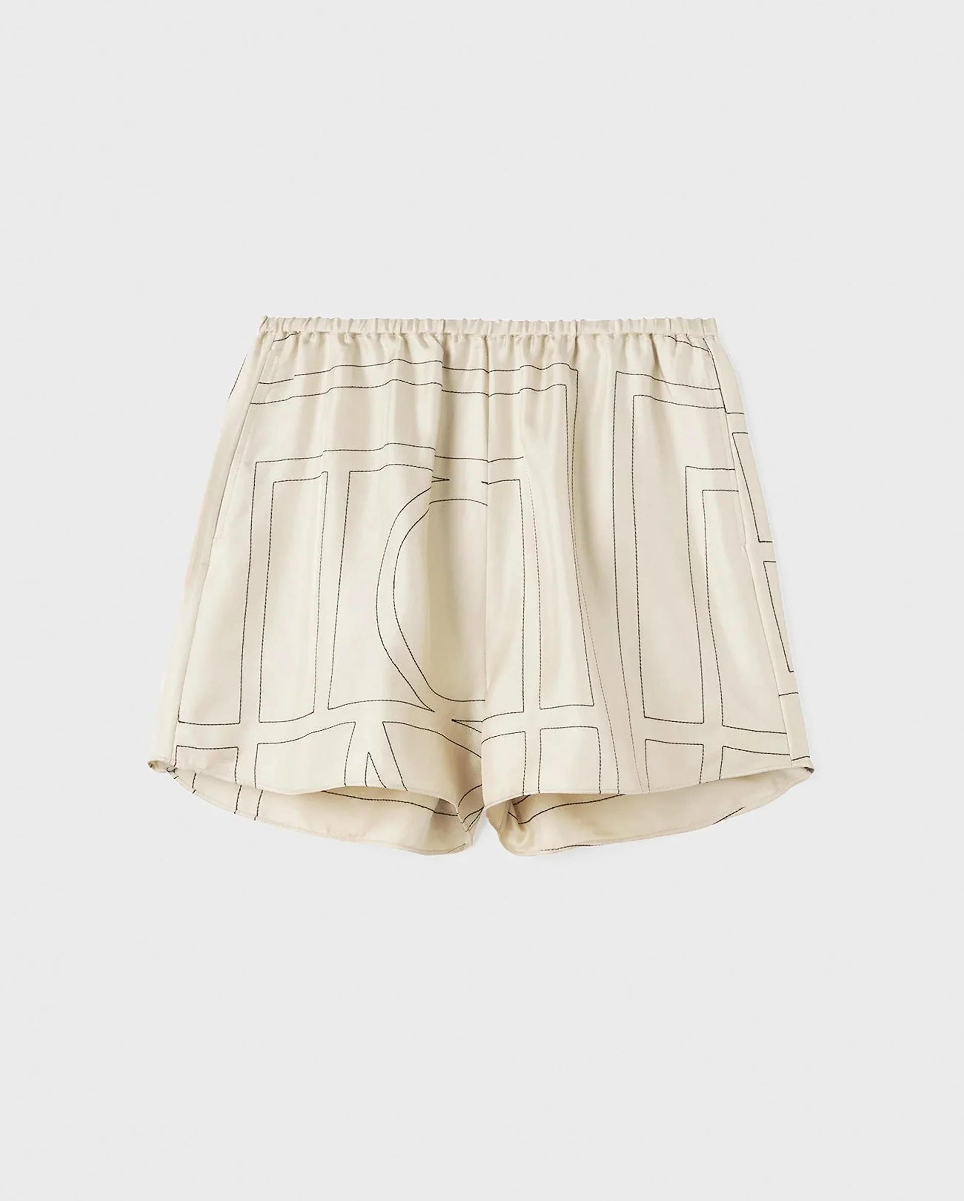 MONOGRAM SILK PJ SHORTS / IVORY - Image 5