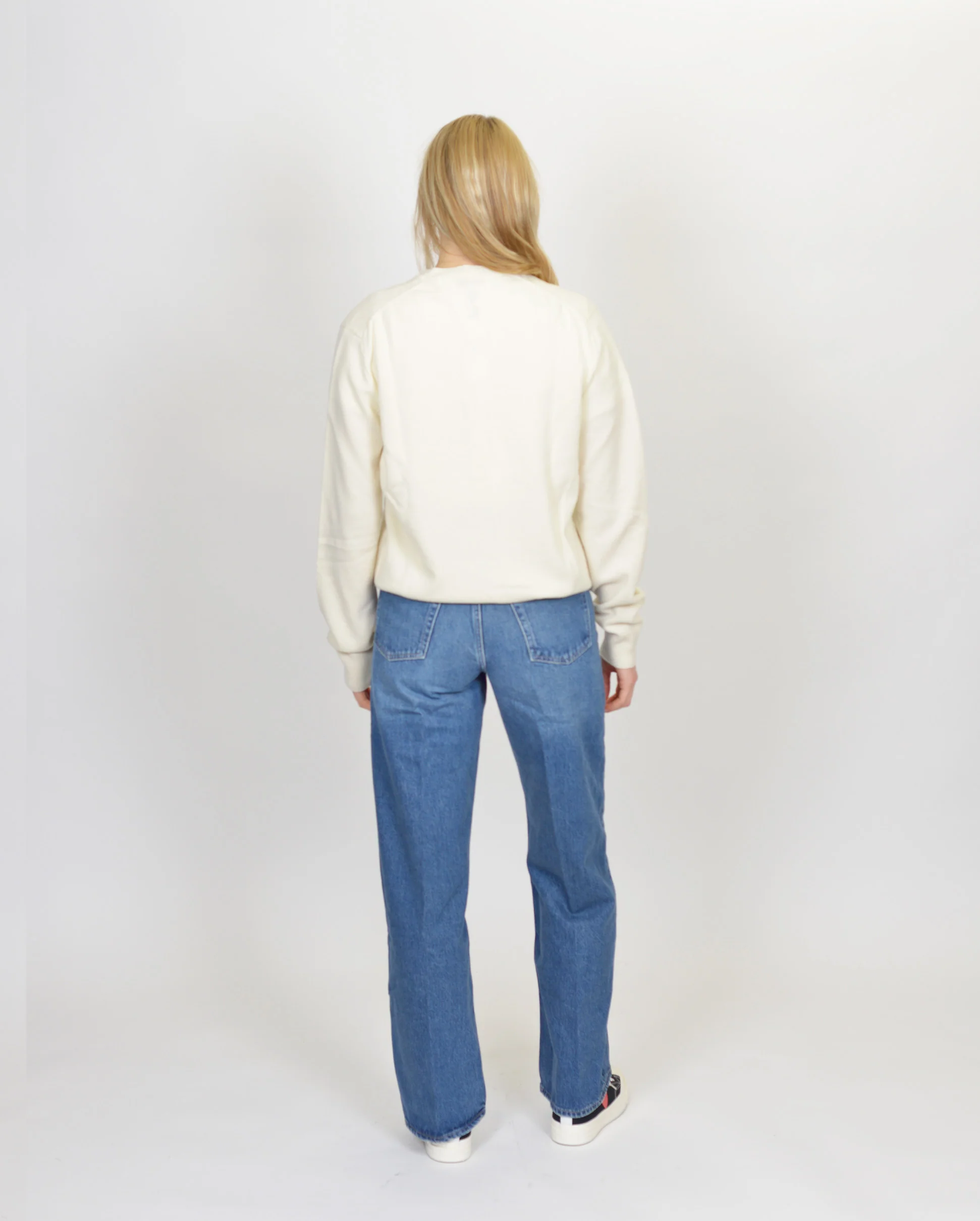 N065 WOMENS WHITE HEART CARDIGAN / NATURAL - Image 5