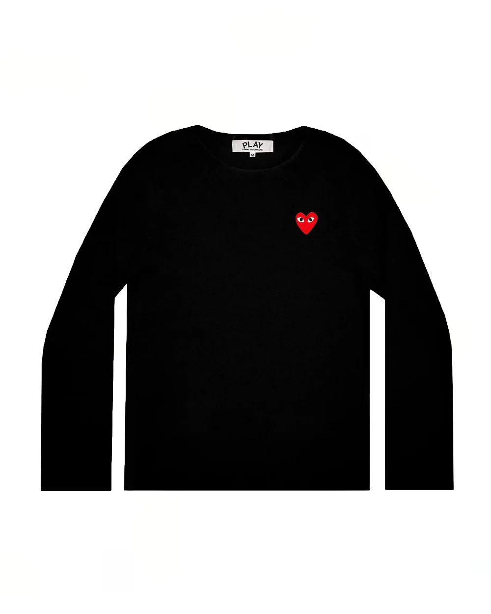N068 UNISEX RED HEART CREWNECK JUMPER / BLACK
