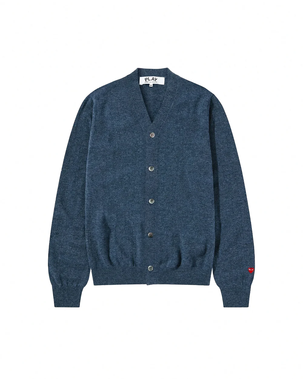 N092 UNISEX SMALL RED HEART CARDIGAN / NAVY