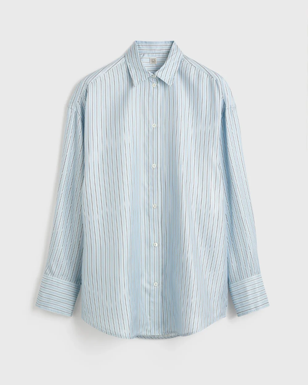 OVERSIZED STRIPED SHIRT / ICE / WHITE - Image 6