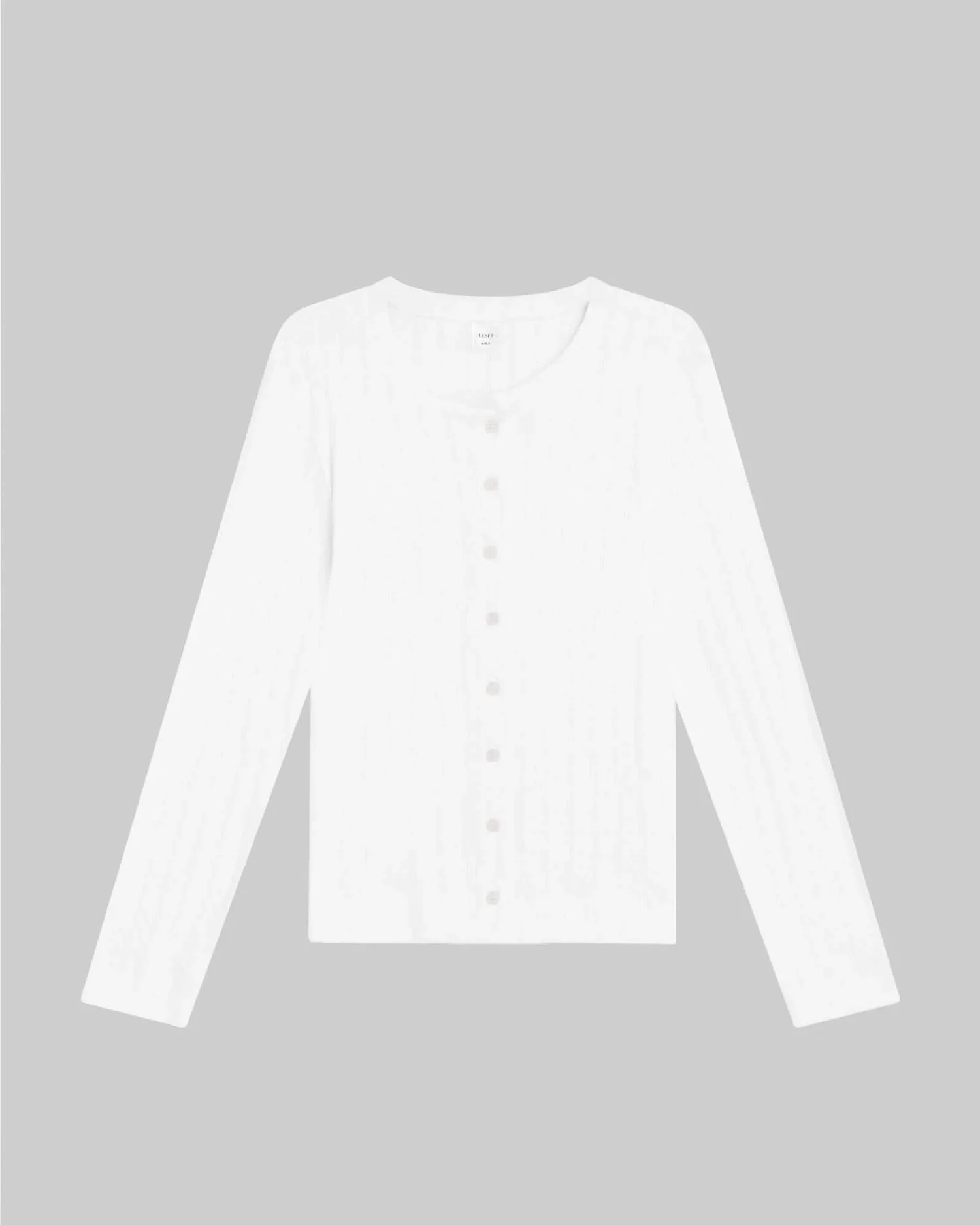 POINTELLE CLASSIC CREW CARDIGAN / WHITE - Image 7