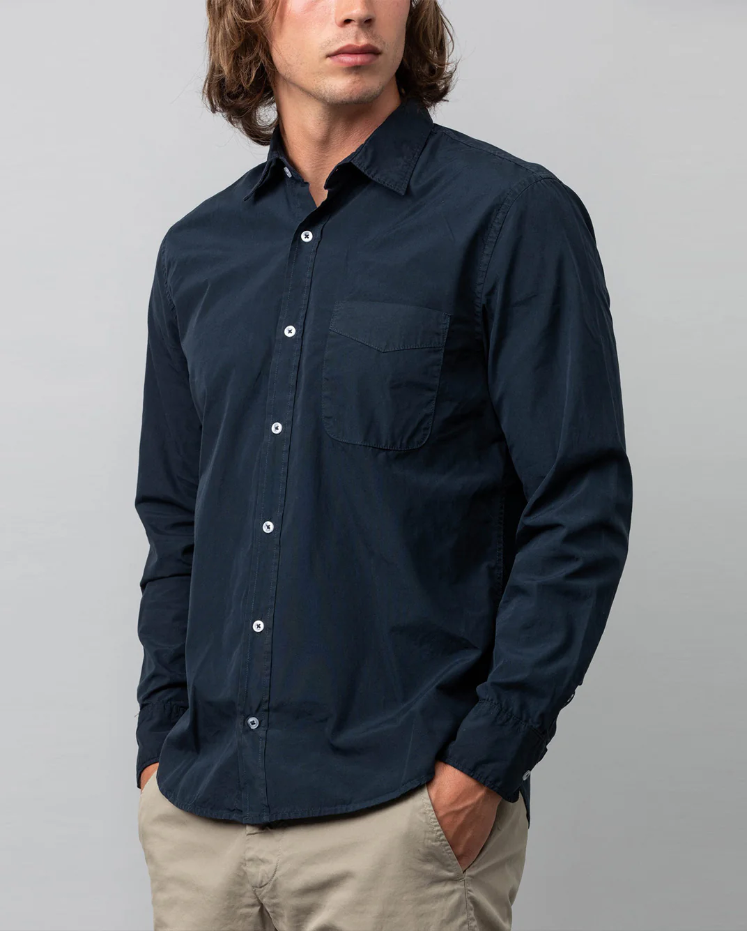 POPLIN STANDARD SHIRT / NAVY - Image 2