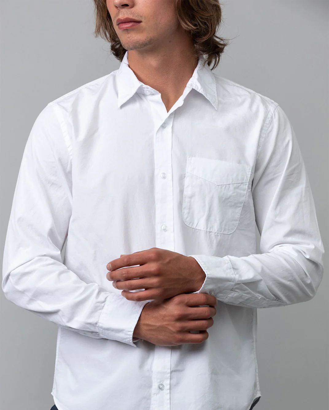 POPLIN STANDARD SHIRT / WHITE - Image 3