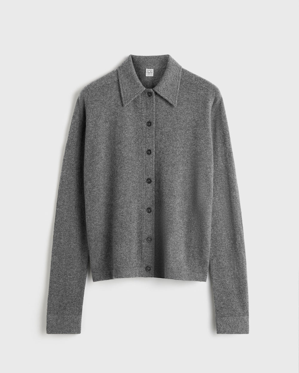 RAGLAN-SLEEVE CASHMERE SHIRT / DARK GREY MELANGE - Image 5