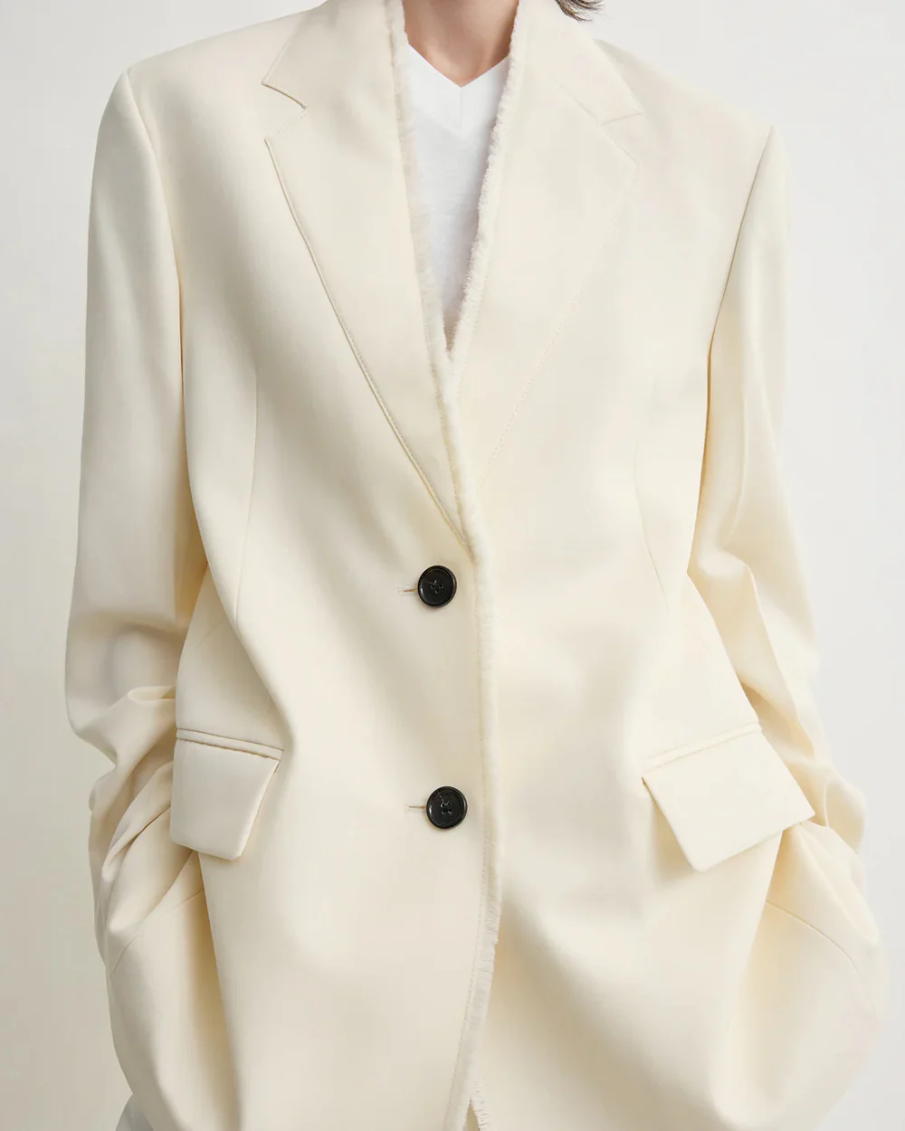 RAW LAPEL JACKET / ECRU - Image 5