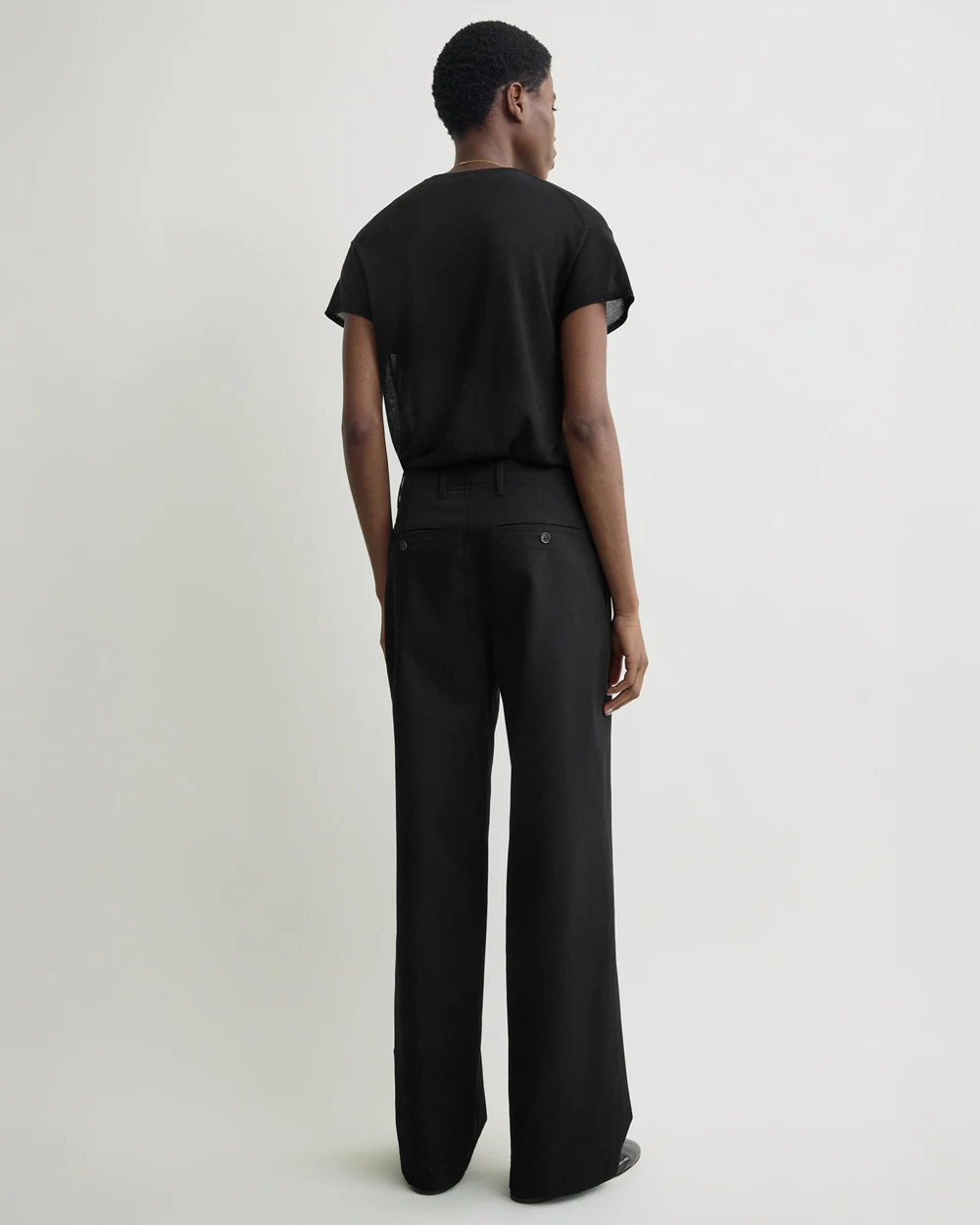 RELAXED TWILL TROUSERS / BLACK - Image 5