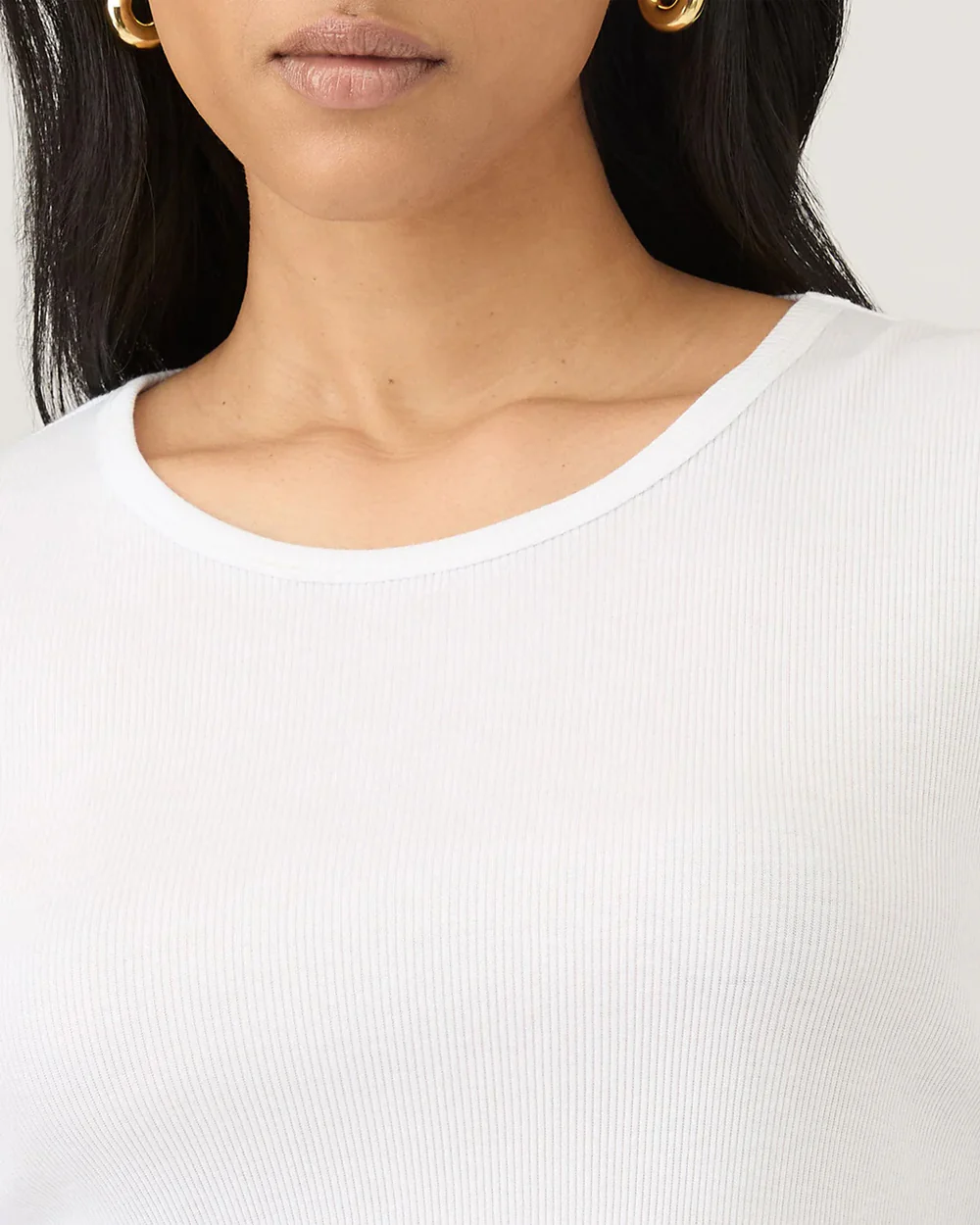 RIB LS T-SHIRT / WHITE - Image 4
