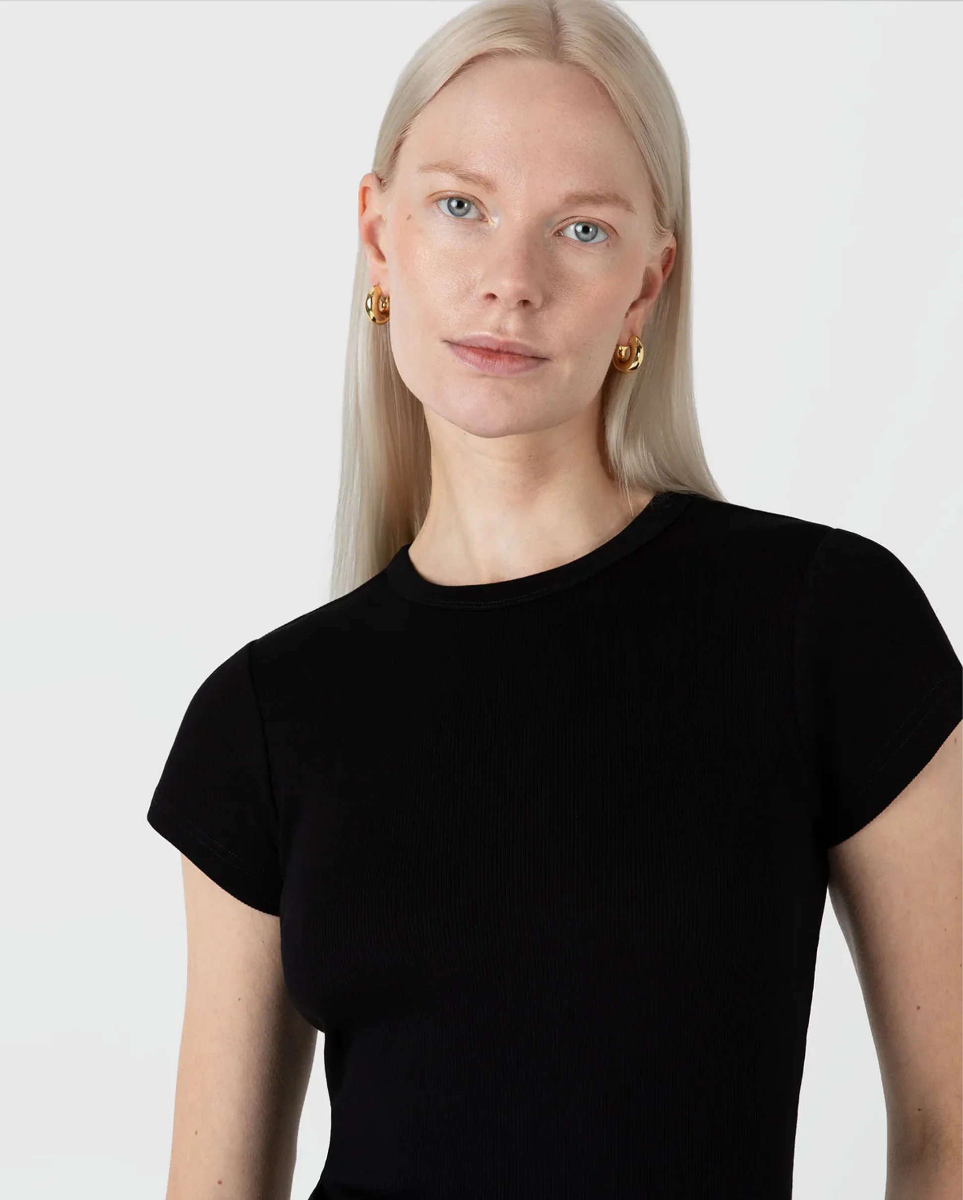 RIBBED T-SHIRT / BLACK - Image 4
