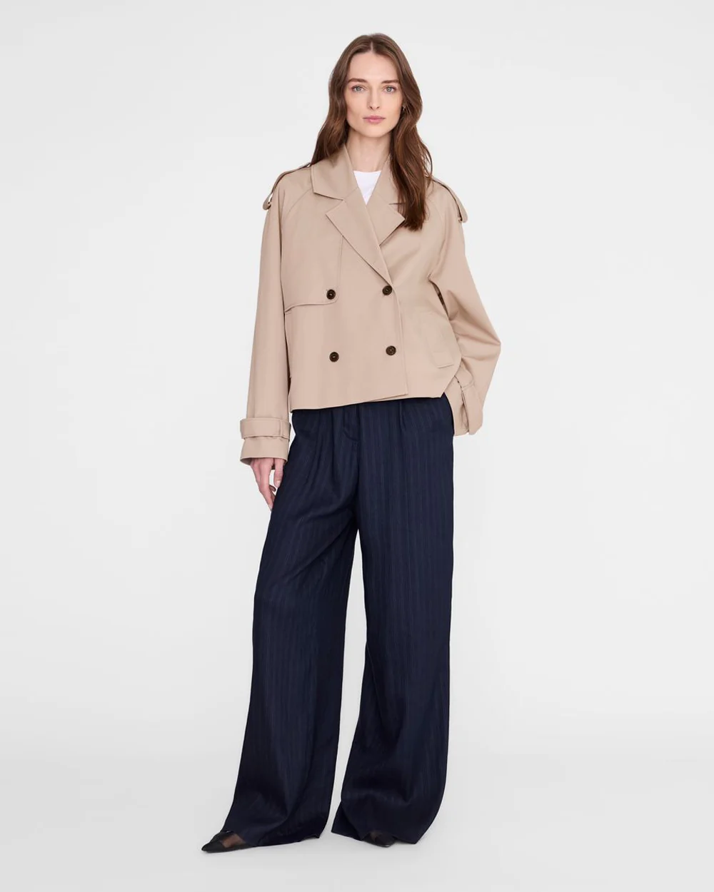 RICKIE CROPPED TRENCH / BEIGE