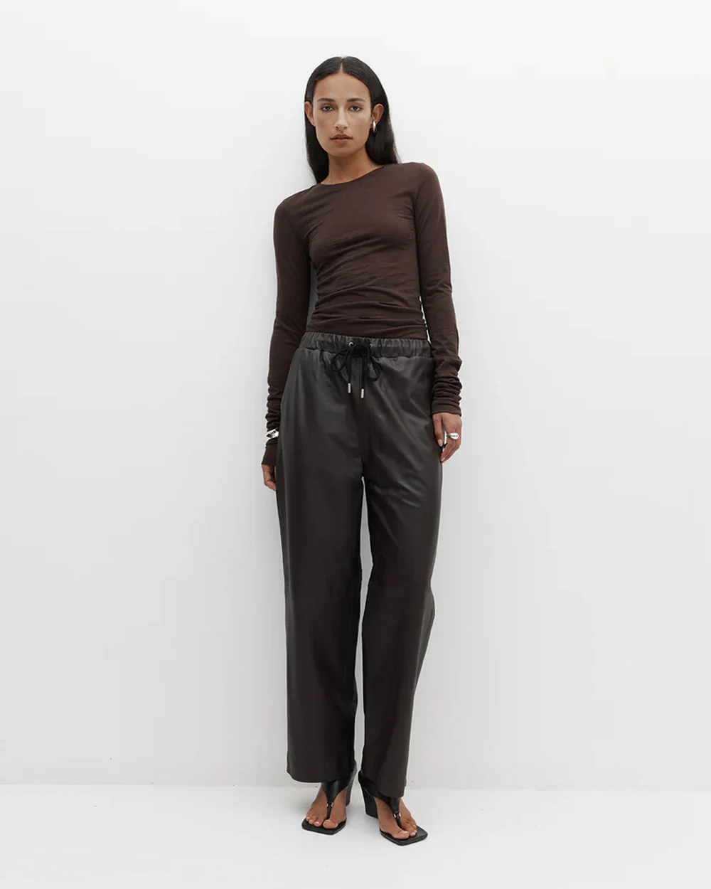 RUCHED LONG SLEEVE MERINO / BALSAMIC - Image 2
