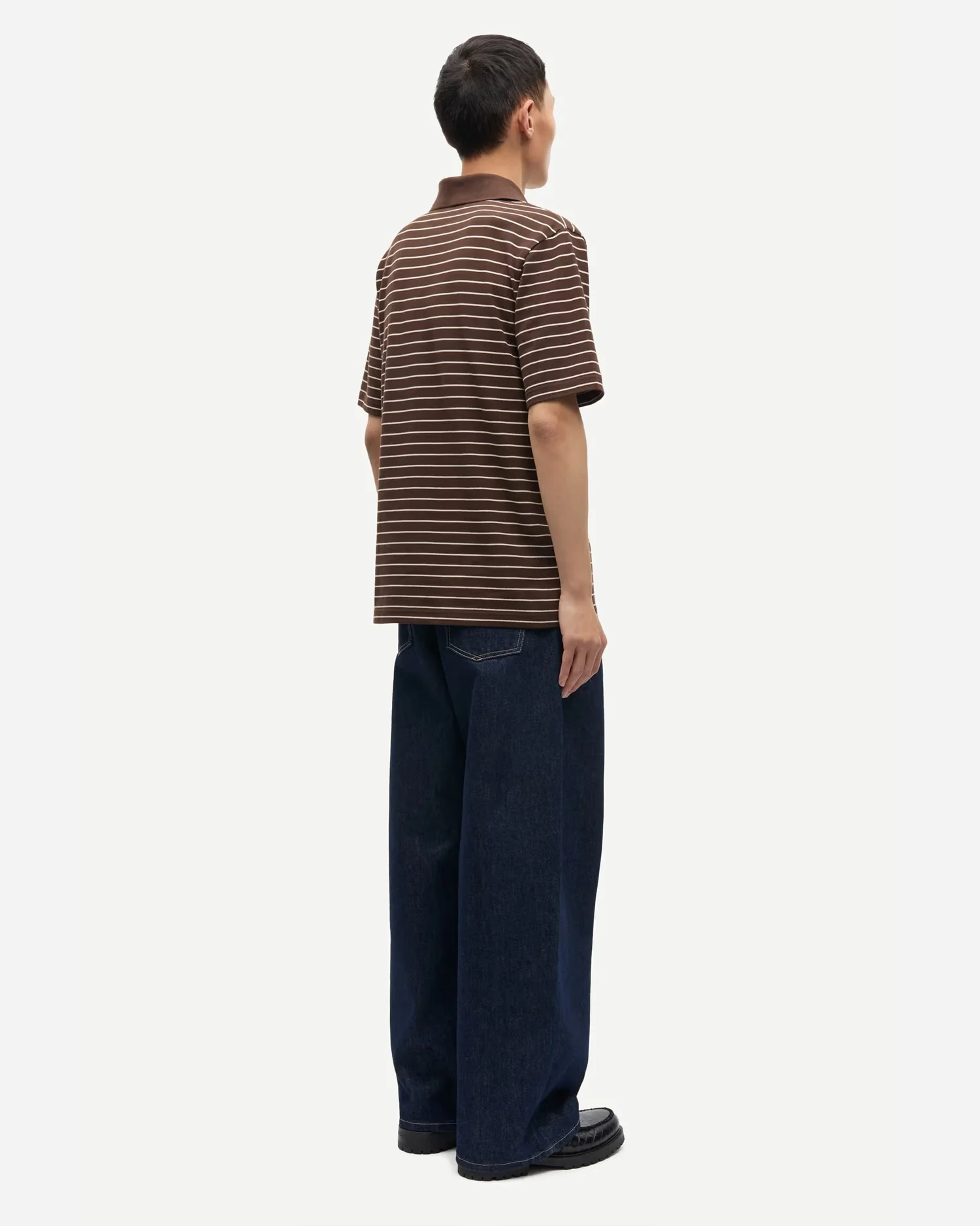 SAMAC V-NECK POLO 15888 / COFFEE BROWN ST. - Image 4