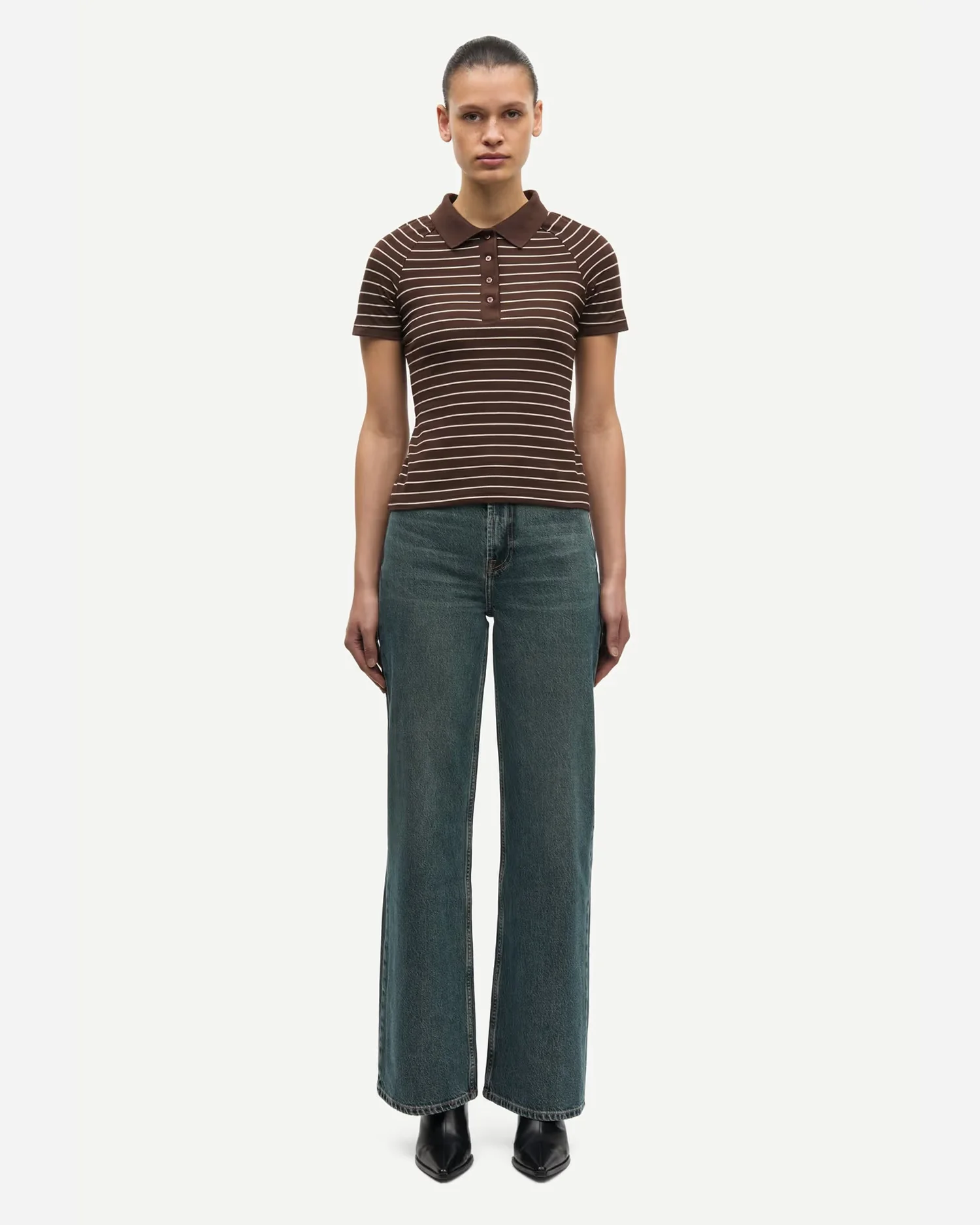 SAMIA SS POLO 15888 / COFFEE BROWN ST. - Image 3