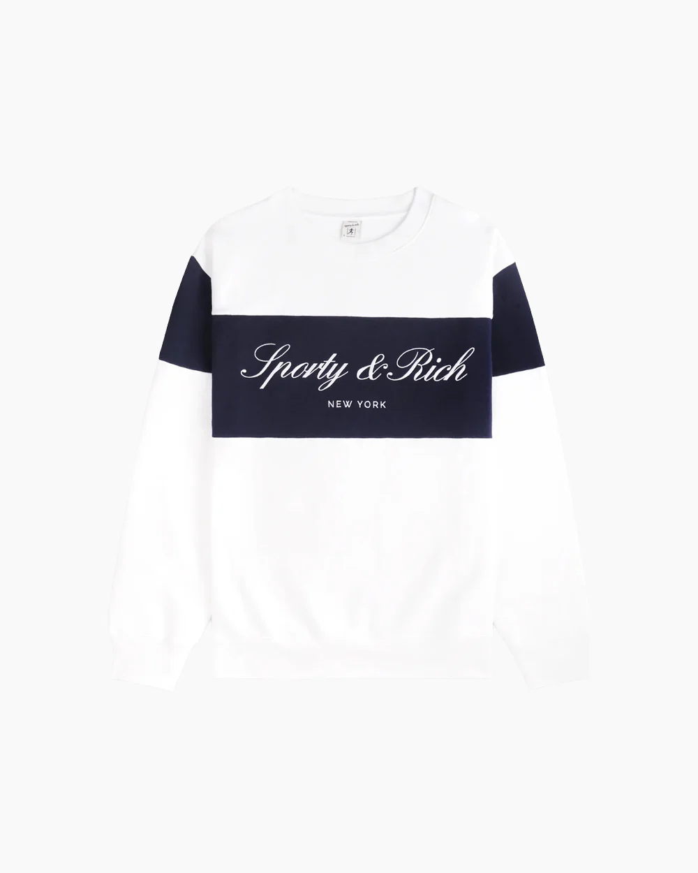 SIGNATURE LOGO BLOCK CREWNECK / WHITE/DARK NAVY - Image 4
