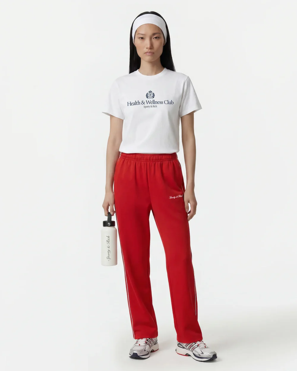 SIGNATURE LOGO RETRO TRACK PANT / RUBY/WHITE - Image 2