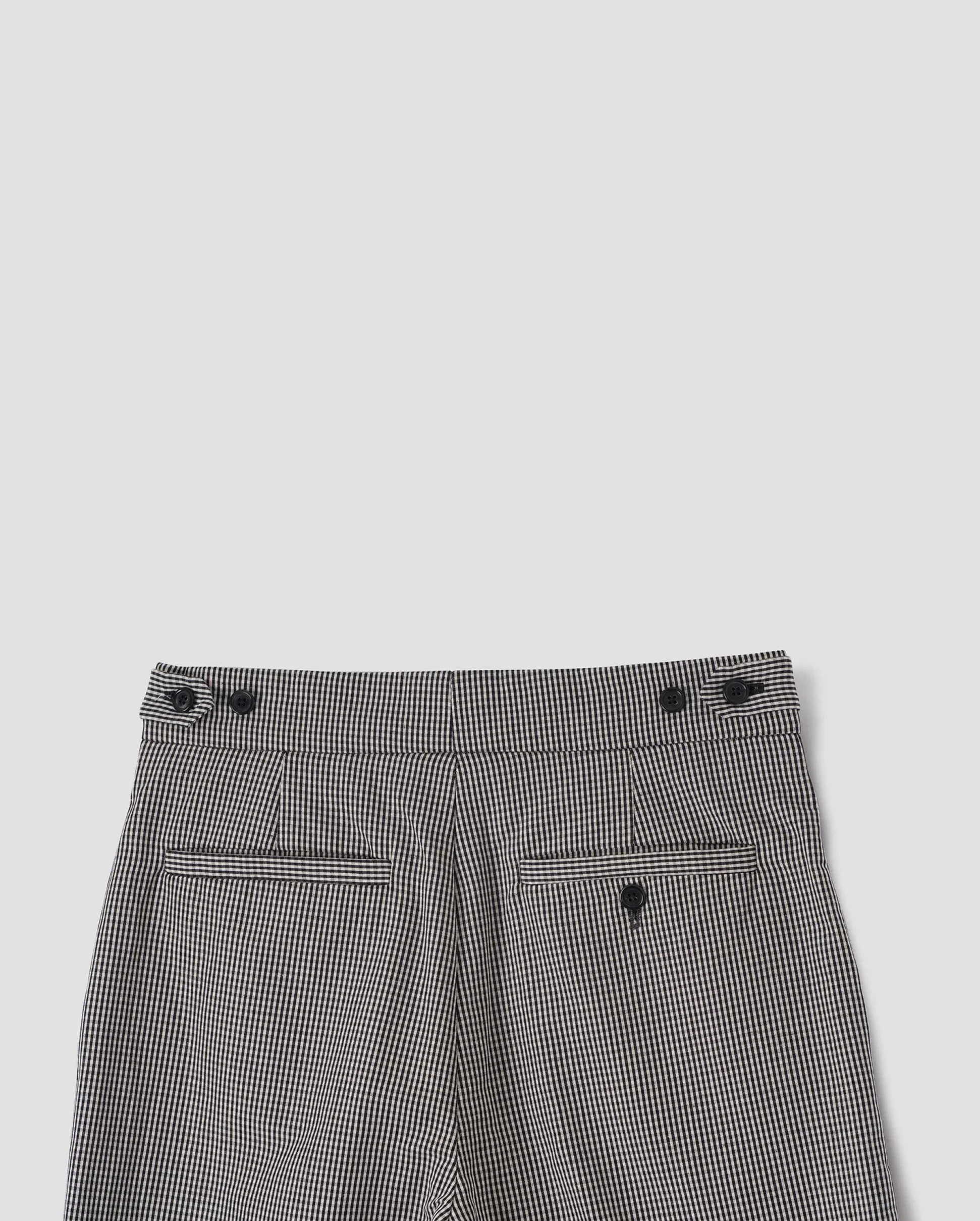 SINGLE PLEAT CROPPED TROUSER / BLACK ECRU - Image 5